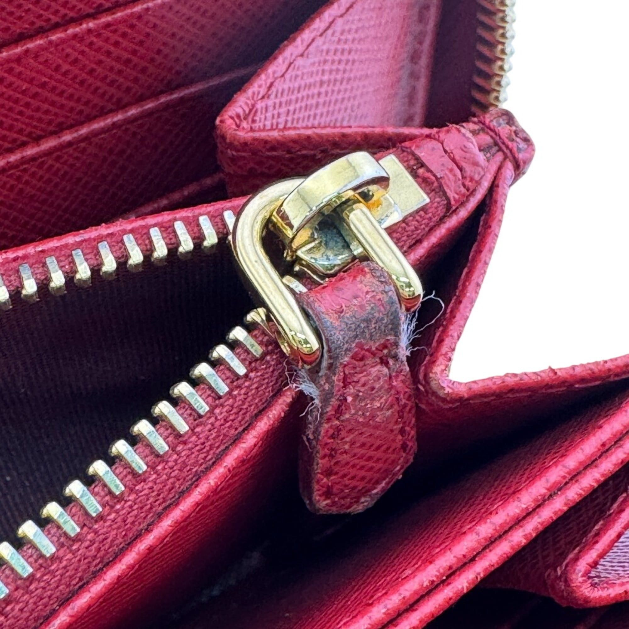 Prada PRADA 1ML506 SHINE Saffiano FUOCO Long Wallet Red Size ONE SIZE - 8 Thumbnail