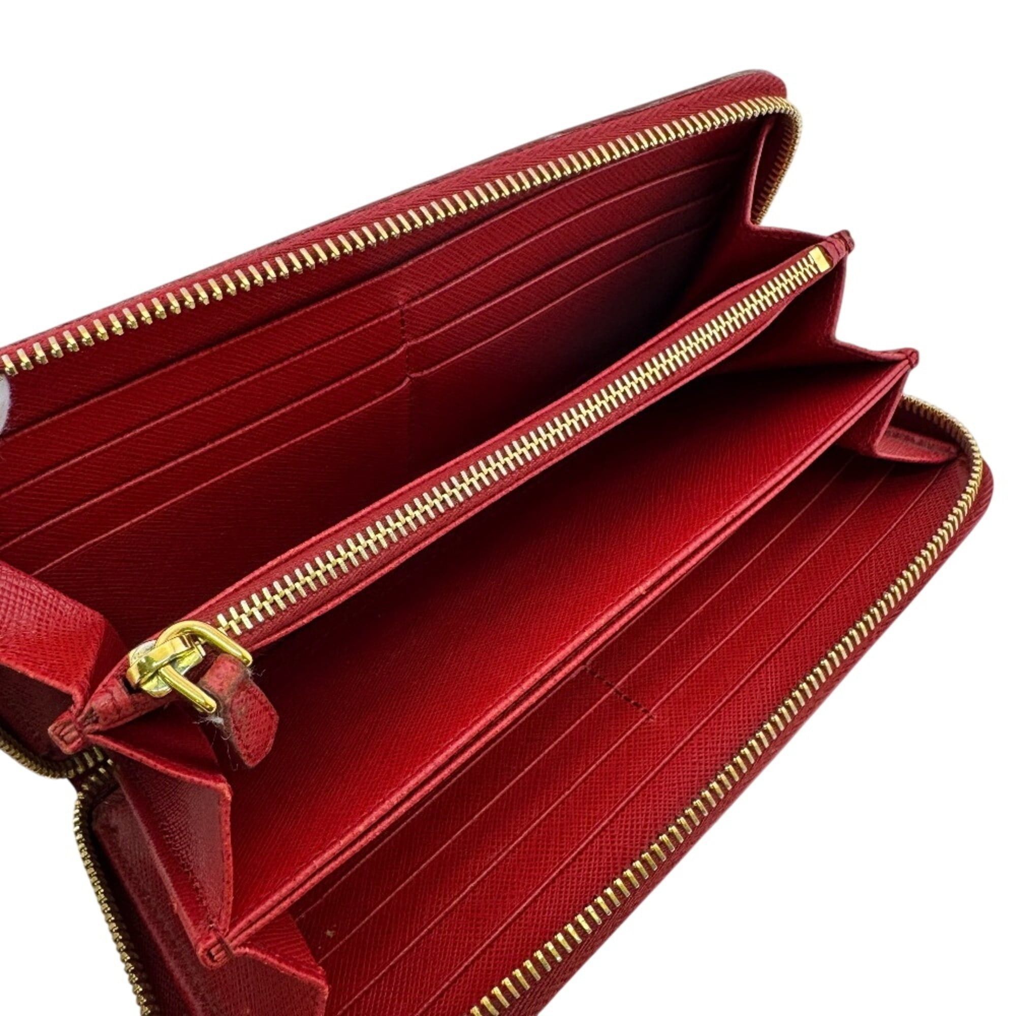 Prada PRADA 1ML506 SHINE Saffiano FUOCO Long Wallet Red Size ONE SIZE - 6 Thumbnail