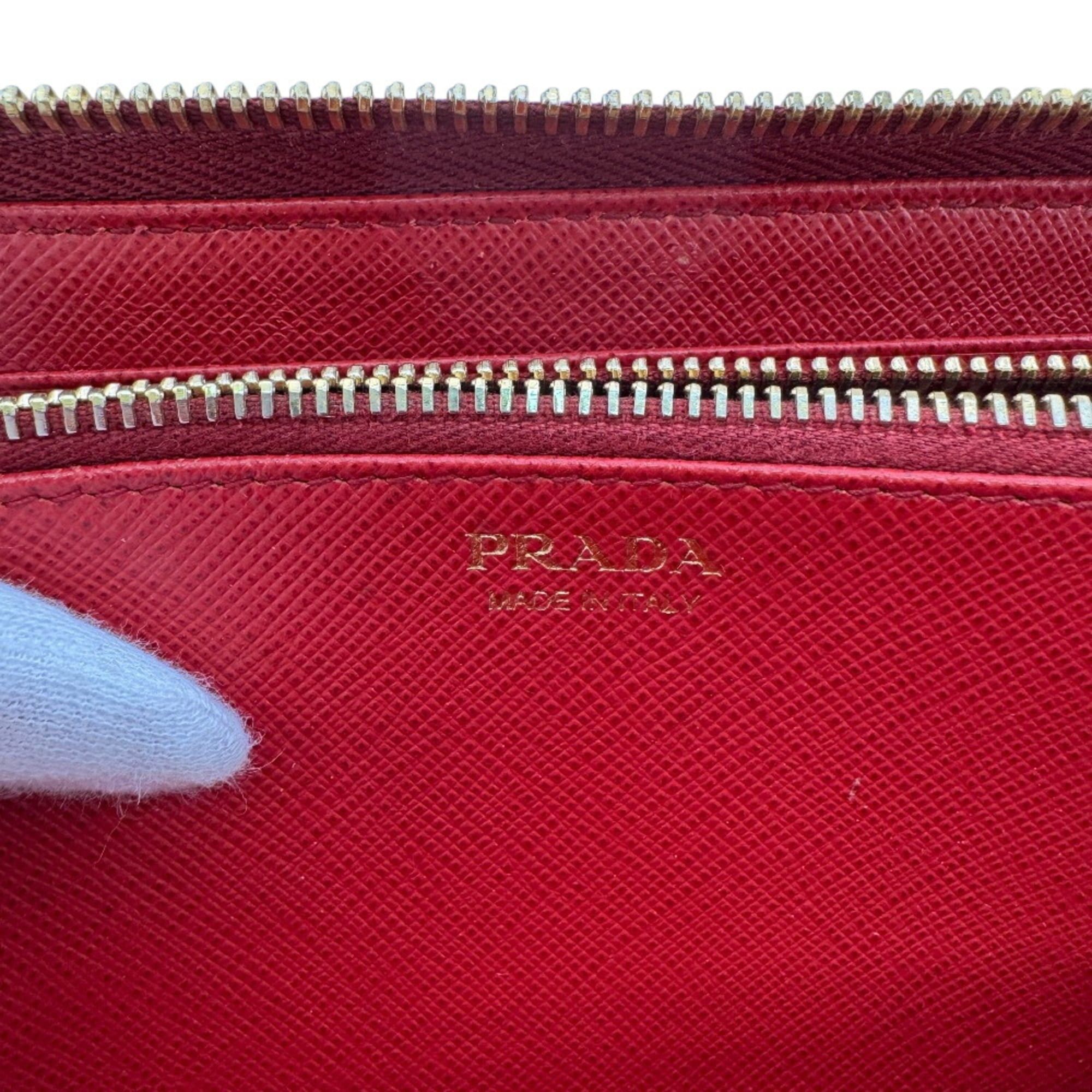Prada PRADA 1ML506 SHINE Saffiano FUOCO Long Wallet Red Size ONE SIZE - 12 Thumbnail