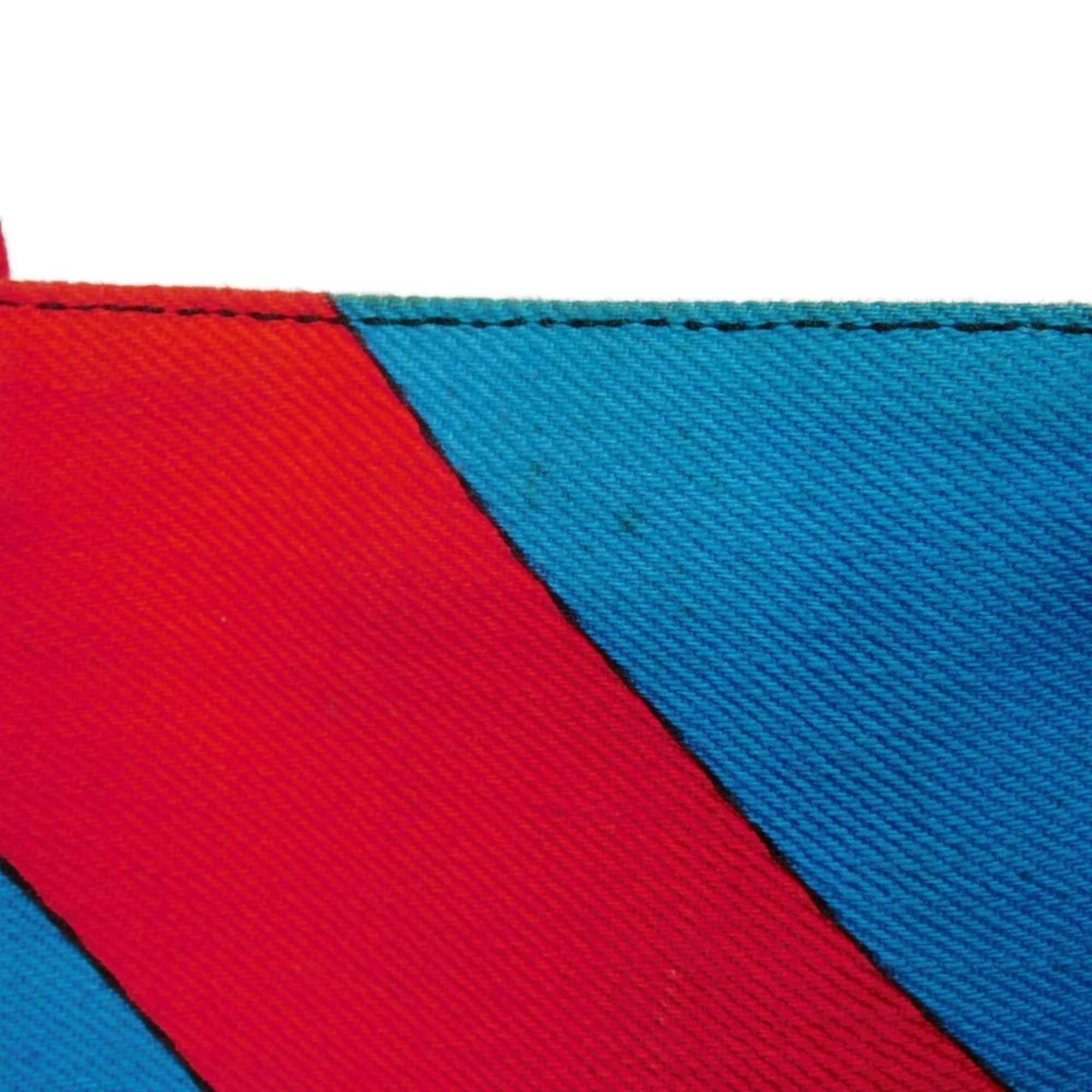 Miu Miu Miu Miu Miu Club Tote Bag, Bias Stripe, Red, Multicolor, 2-Way, Logo, Cotton, Blue, 5BG022 2EU0 F0GF4, Men's & Women's Size ONE SIZE - 18 Thumbnail