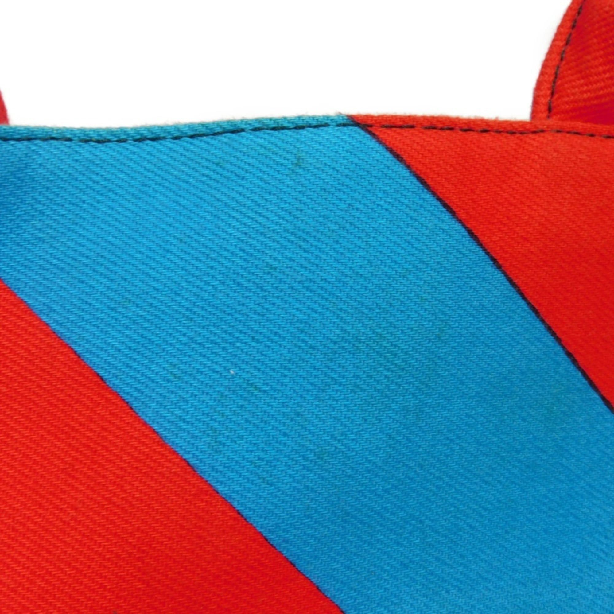 Miu Miu Miu Miu Miu Club Tote Bag, Bias Stripe, Red, Multicolor, 2-Way, Logo, Cotton, Blue, 5BG022 2EU0 F0GF4, Men's & Women's Size ONE SIZE - 25 Thumbnail