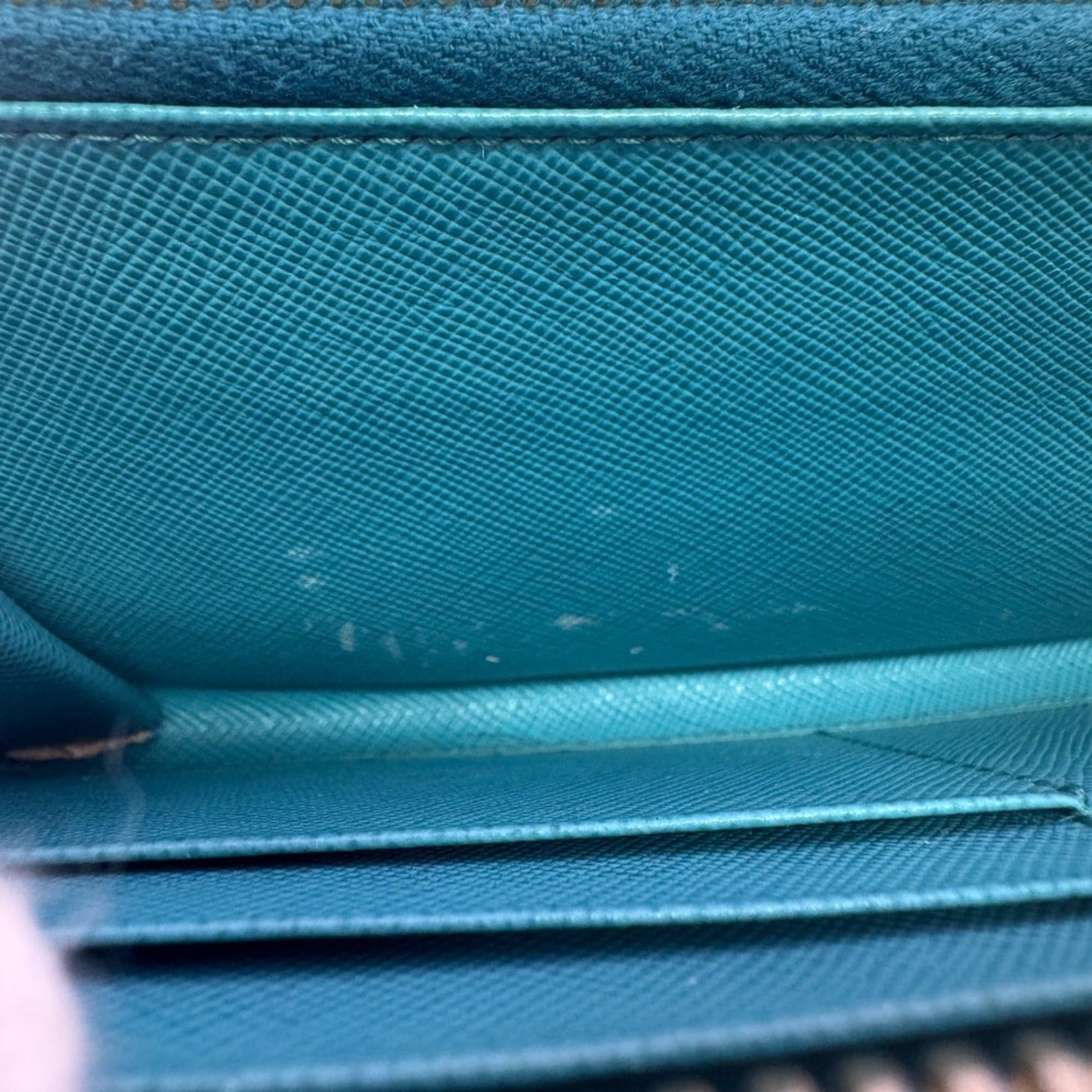 Prada PRADA Saffiano Leather Round Zip Wallet, Blue Size ONE SIZE - 9 Thumbnail