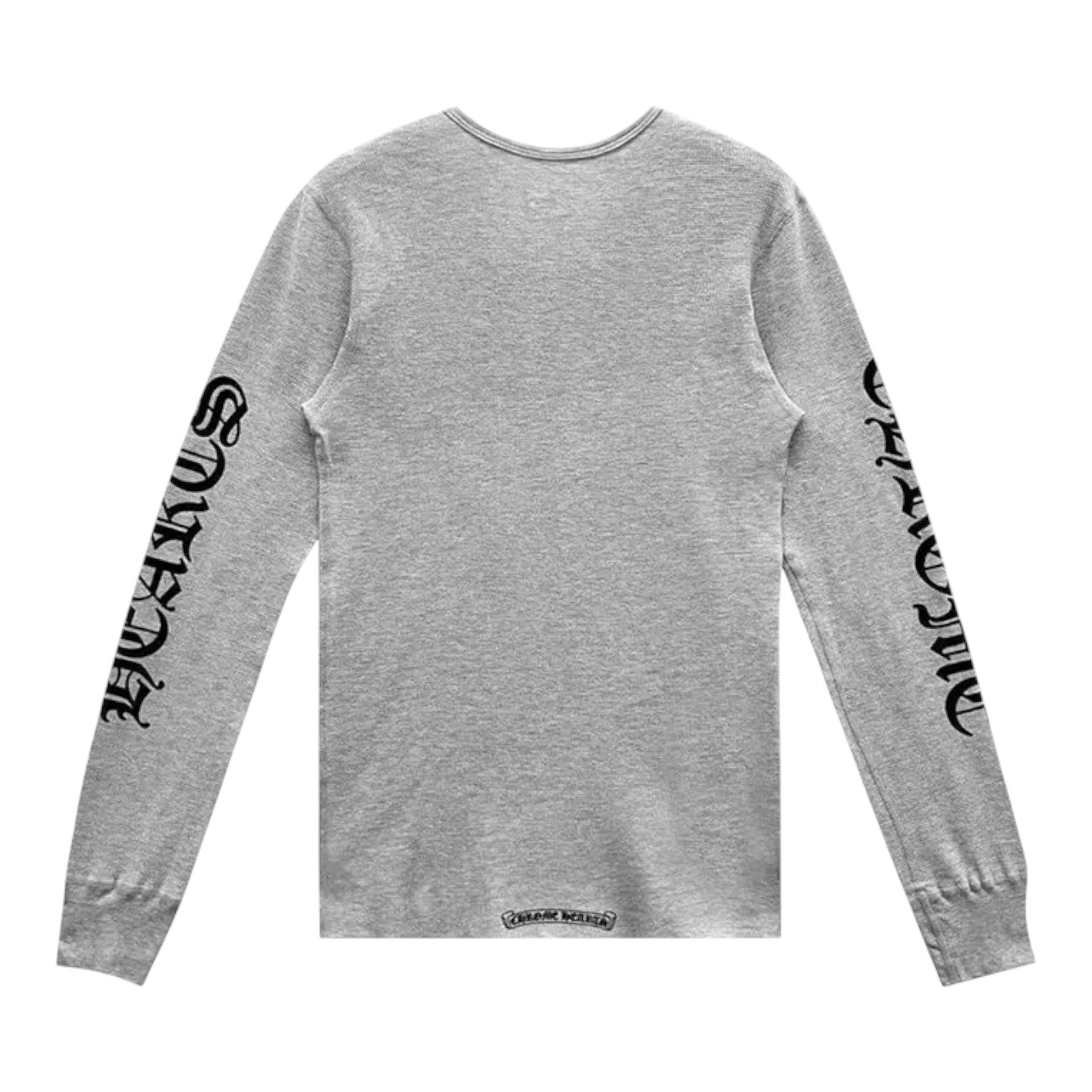 Chrome Hearts Scroll Logo Thermal Long Sleeve Tee Shirt Grey Black Size US XL / EU 56 / 4 - 2 Thumbnail