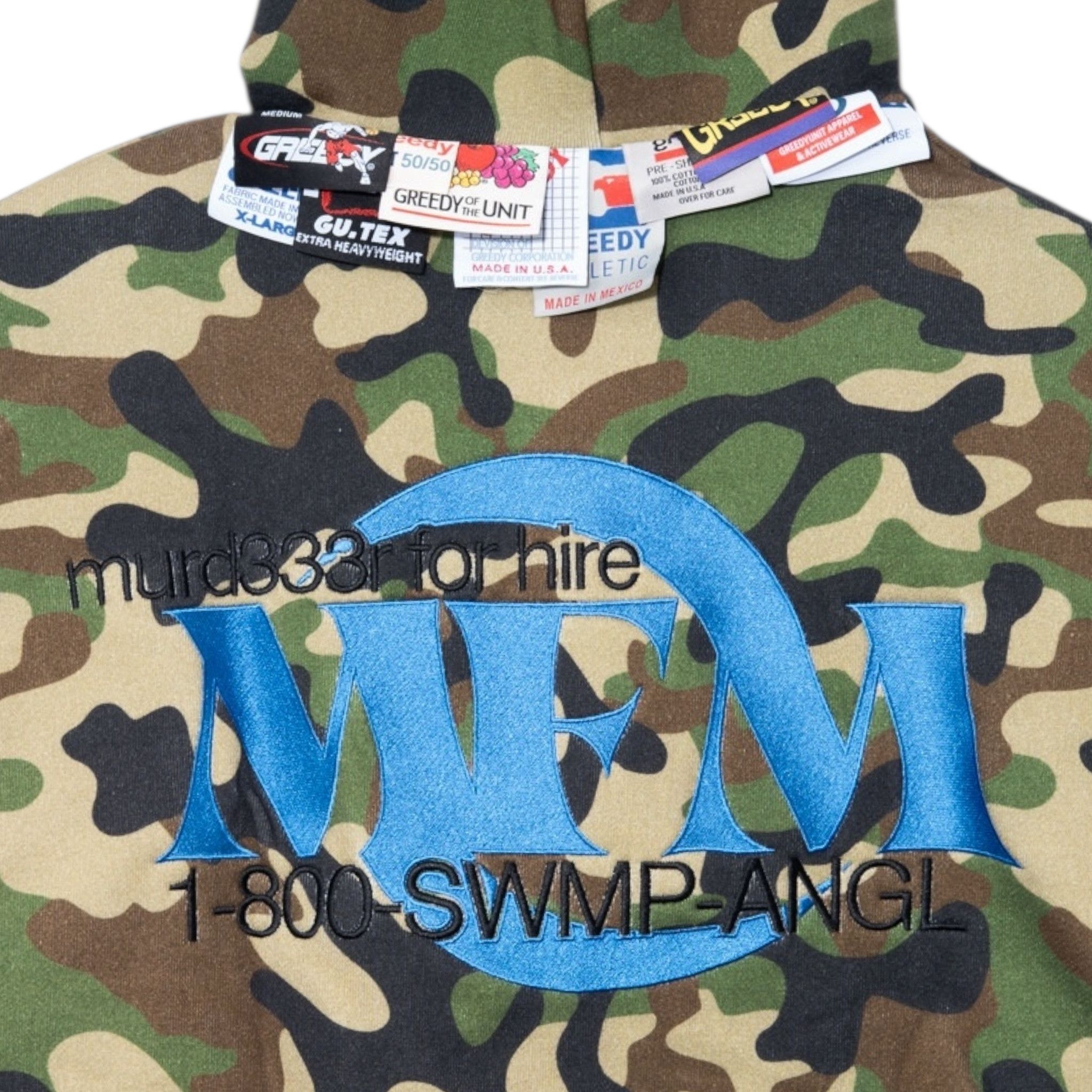 murd333r.fm x Greedy Unit Double Layer Hooded Sweatshirt Green Camo Mul Size US M / EU 48-50 / 2 - 3 Thumbnail