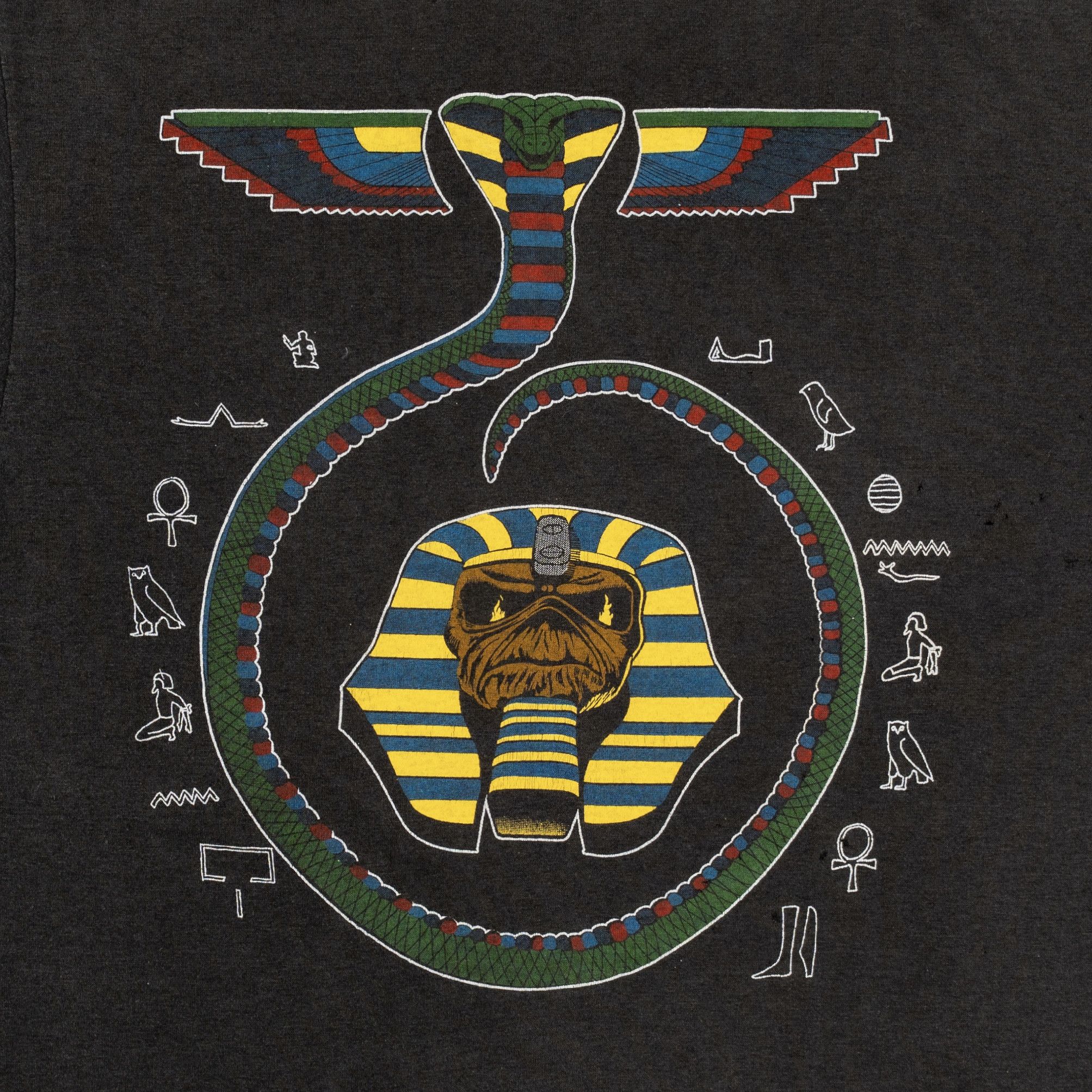 Vintage 1984 Iron Maiden Powerslave Tour Short Sleeve Tee Shirt Bla Size US L / EU 52-54 / 3 - 4 Thumbnail
