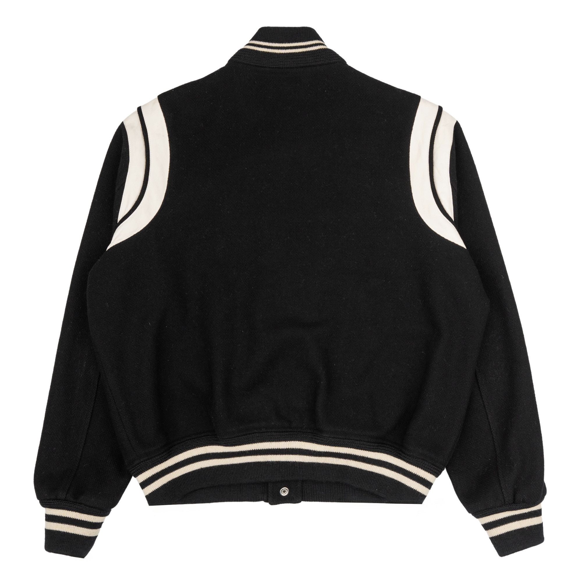 Yves Saint Laurent Teddy Varsity Jacket Black White Size US XXL / EU 58 / 5 - 2 Thumbnail