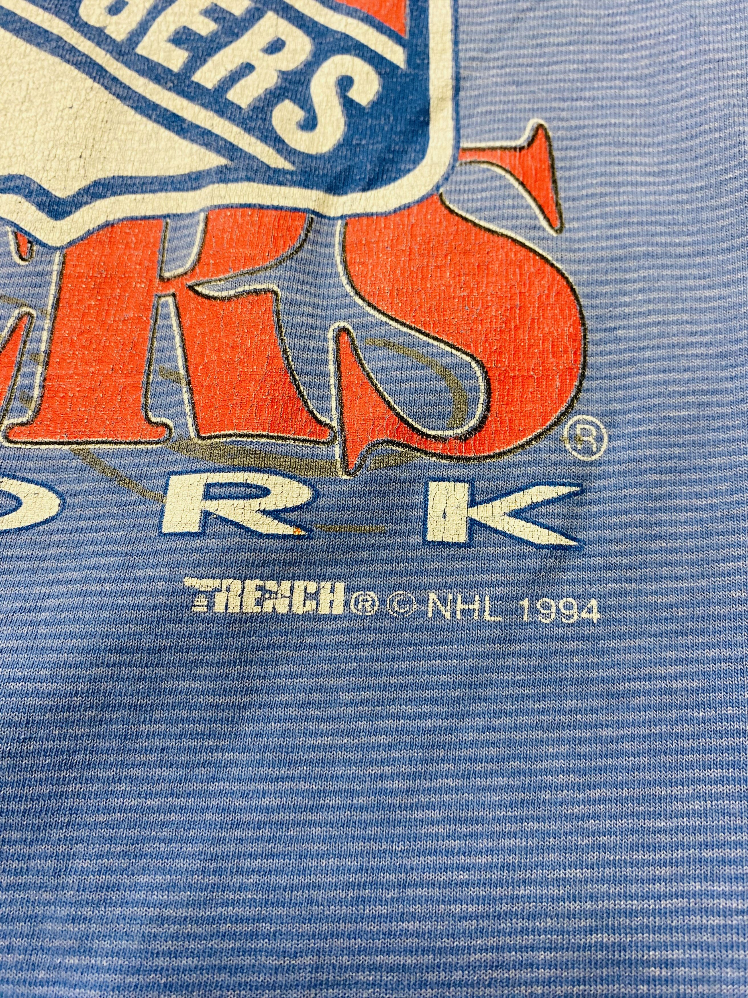Vintage 1994 NHL Champions NY Rangers Short Sleeve Tee Shirt Blue Size US XL / EU 56 / 4 - 3 Thumbnail