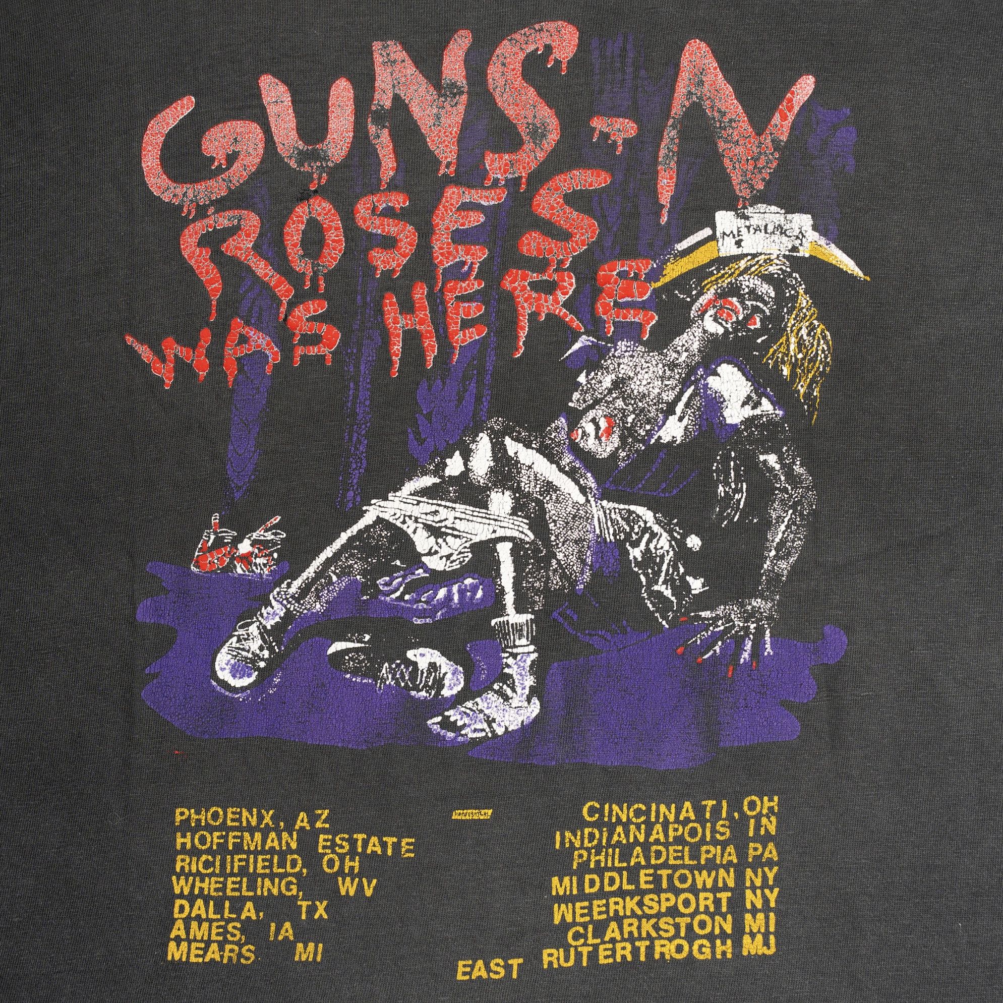 Vintage 1988 Guns N Roses Appetite For Destruction Tour Logo Short Size US L / EU 52-54 / 3 - 3 Thumbnail