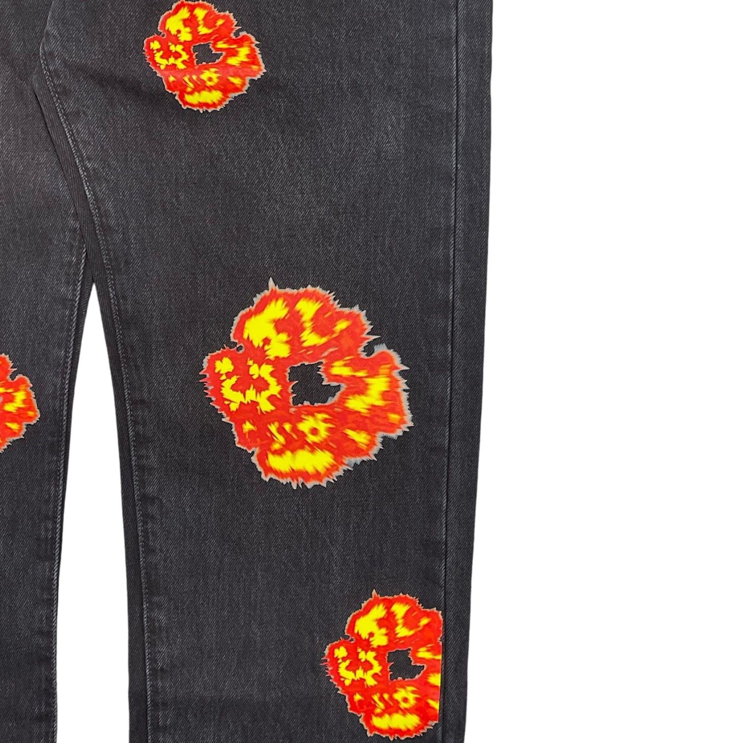 DENIM TEARS x Offset Levi’s 501 Cotton Wreath Logo Jeans Black Multi Size US 33 - 3 Thumbnail