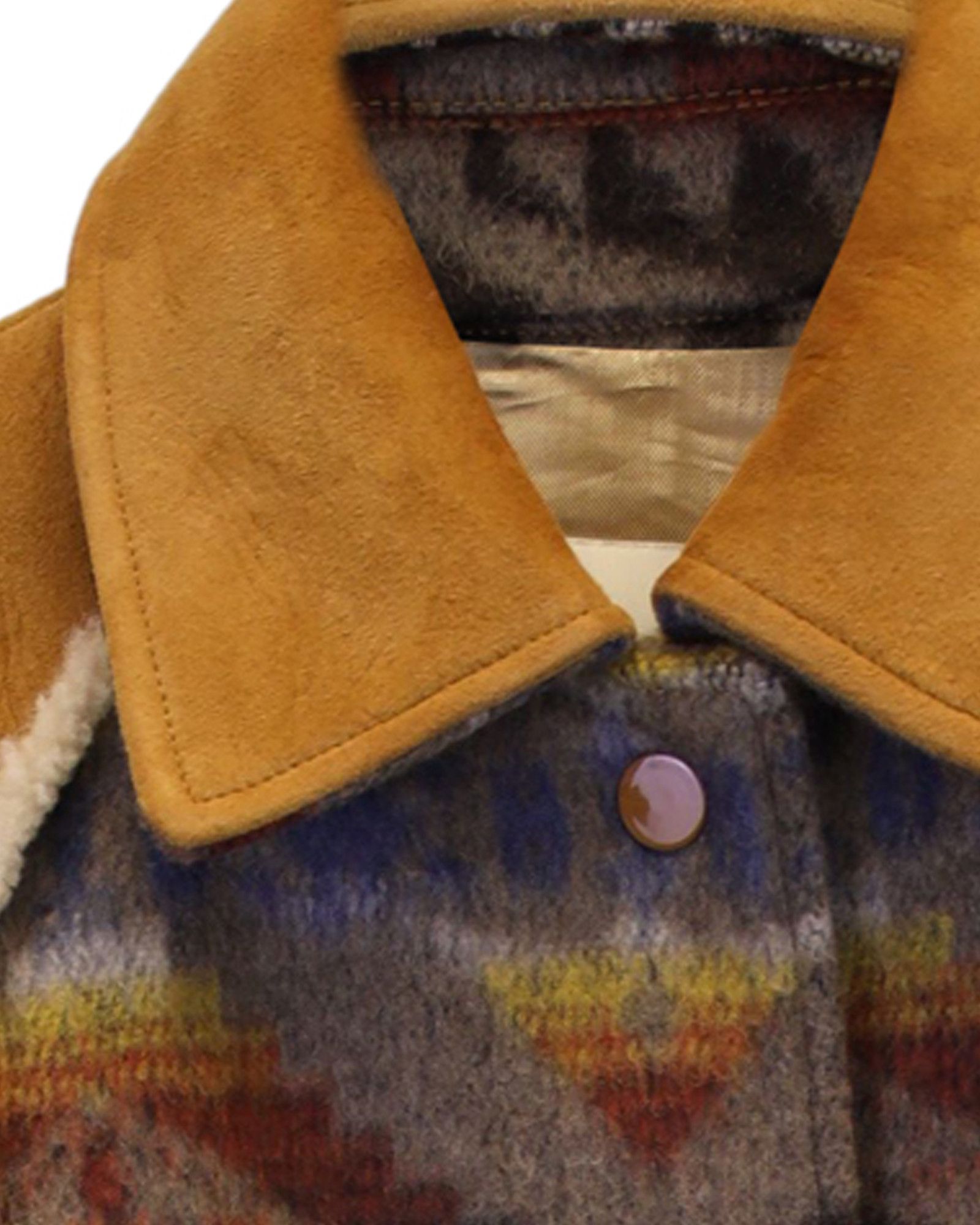 Sandro Sandro Paris Johnson Jacquard Coat in Multicolor Wool & Shee Size XS / US 0-2 / IT 36-38 - 3 Thumbnail