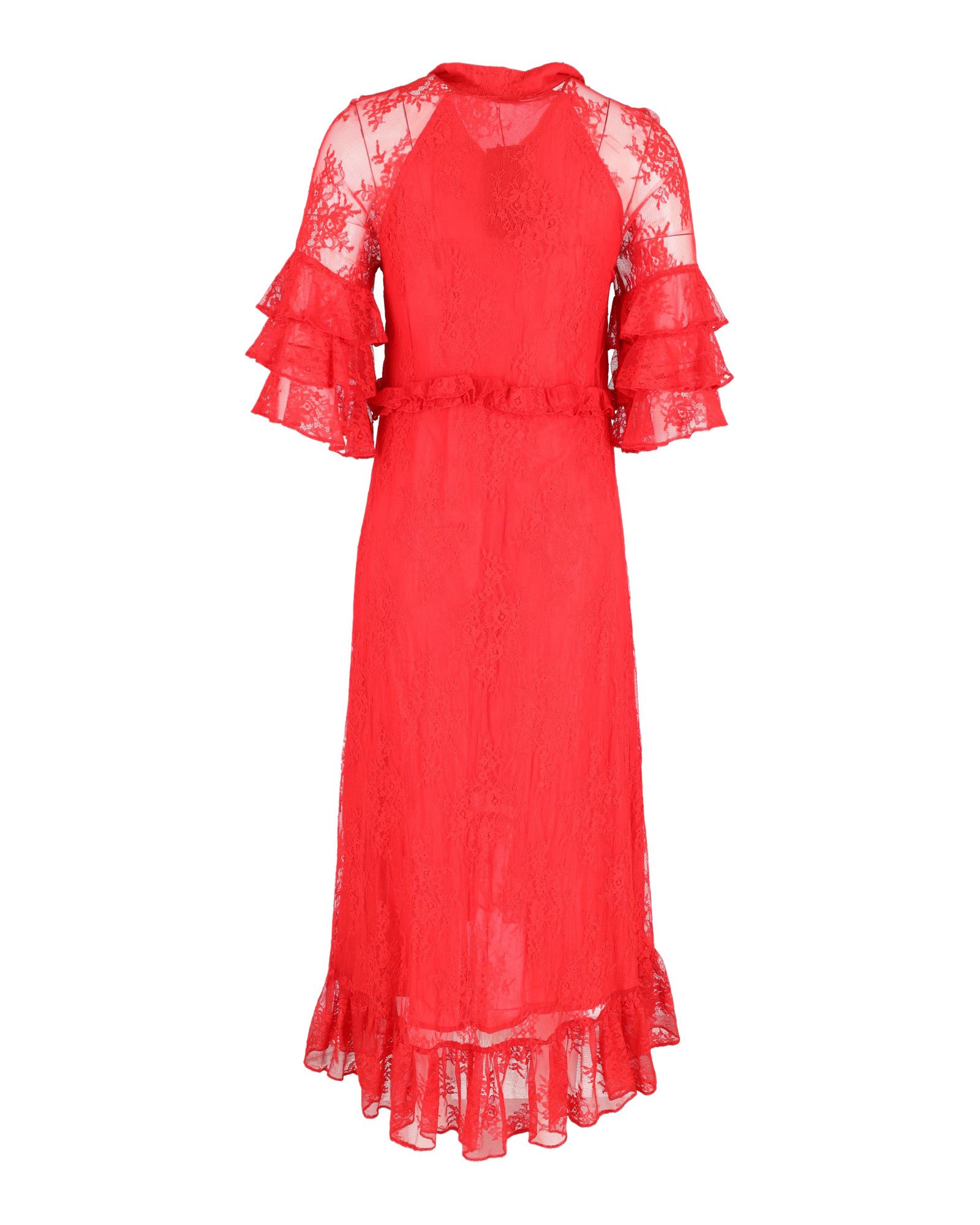 Dodo Bar Or Dodo Bar Or Rossano Ruffled Dress in Red Silk Size XS / US 0-2 / IT 36-38 - 3 Thumbnail