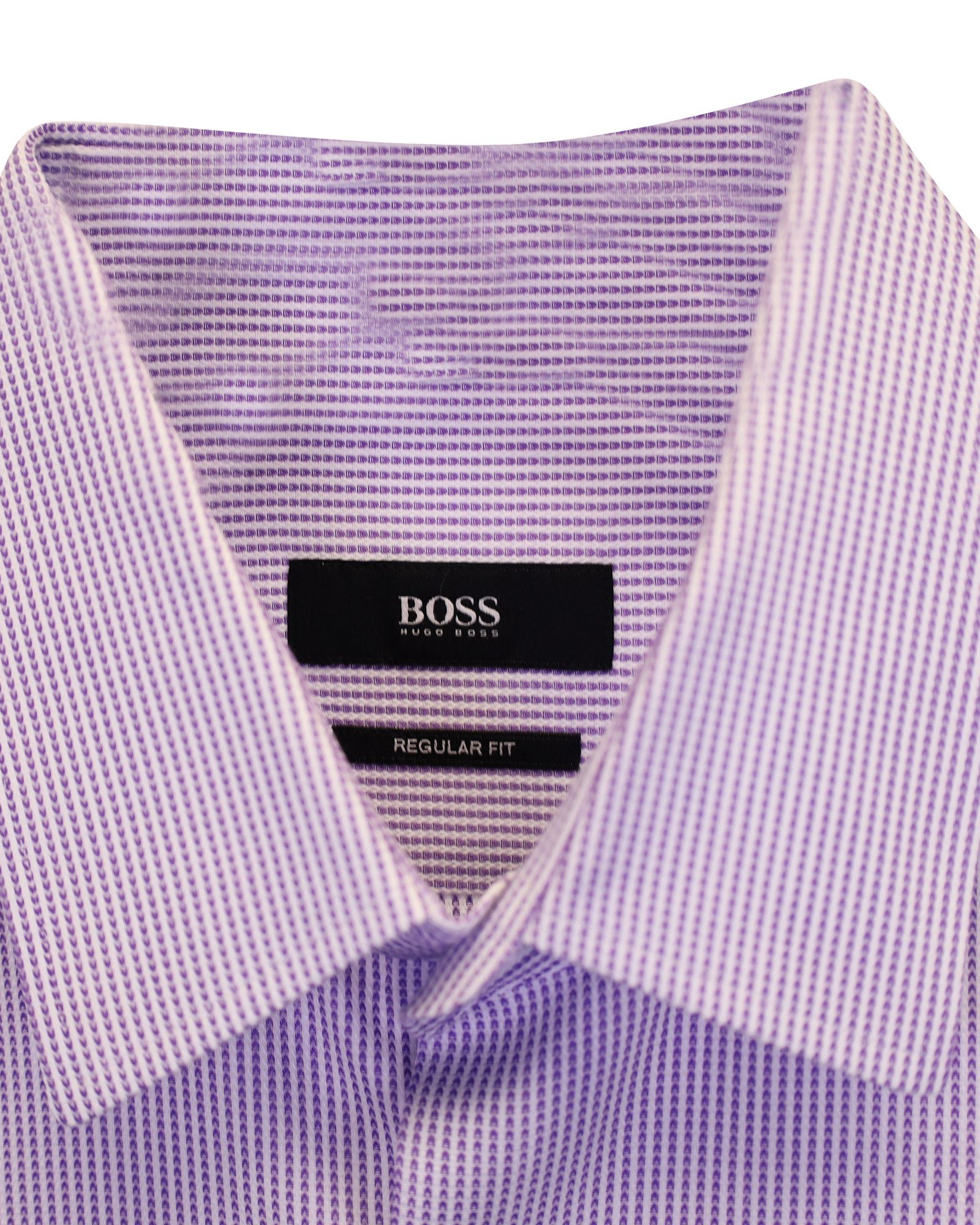 Hugo Boss Boss By Hugo Boss Printed Dress Shirt in Purple Cotton Size US M / EU 48-50 / 2 - 2 Thumbnail