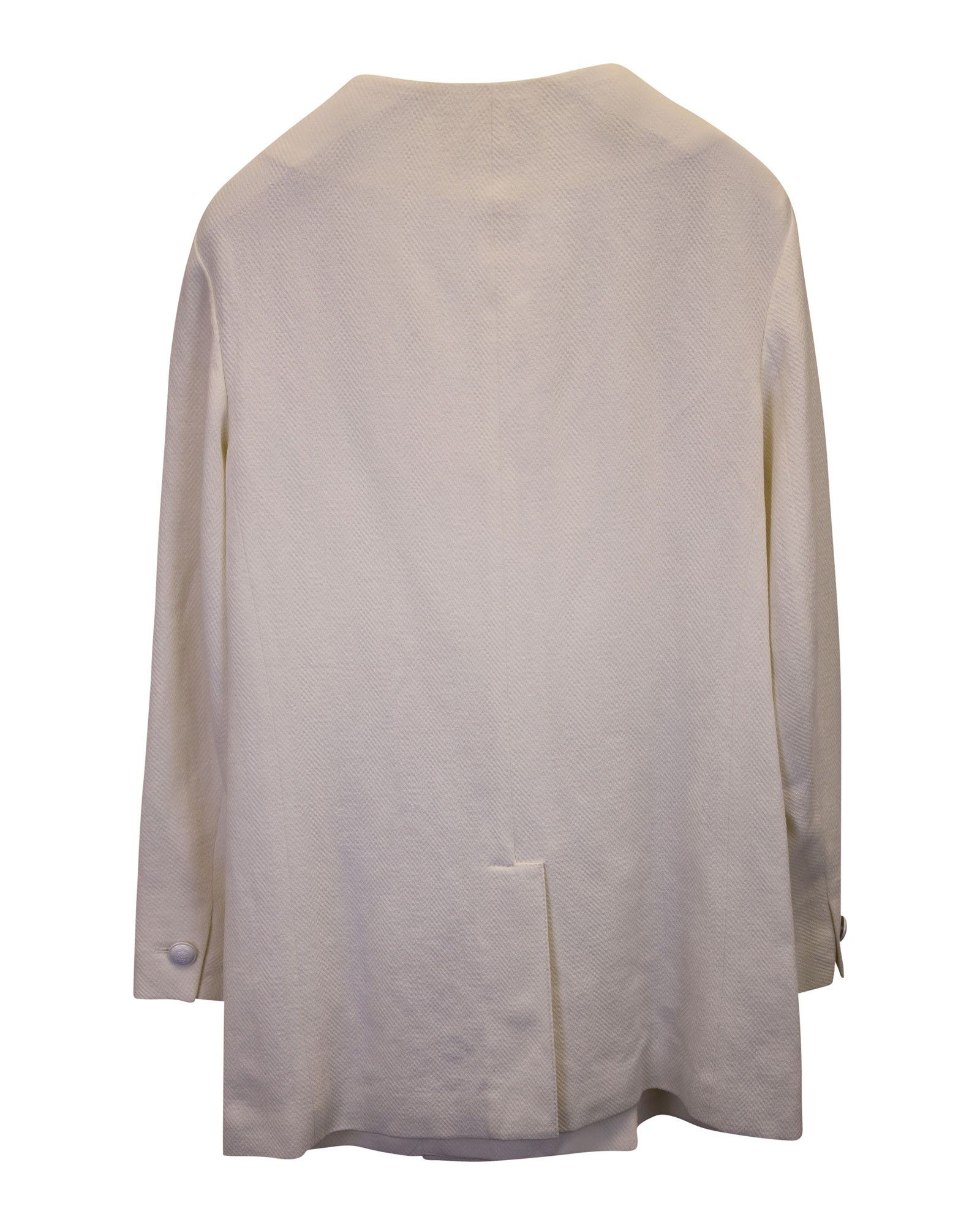 Vanessa Bruno Vanessa Bruno Double-Breasted Peacoat in Cream Cotton Size XS / US 0-2 / IT 36-38 - 2 Thumbnail