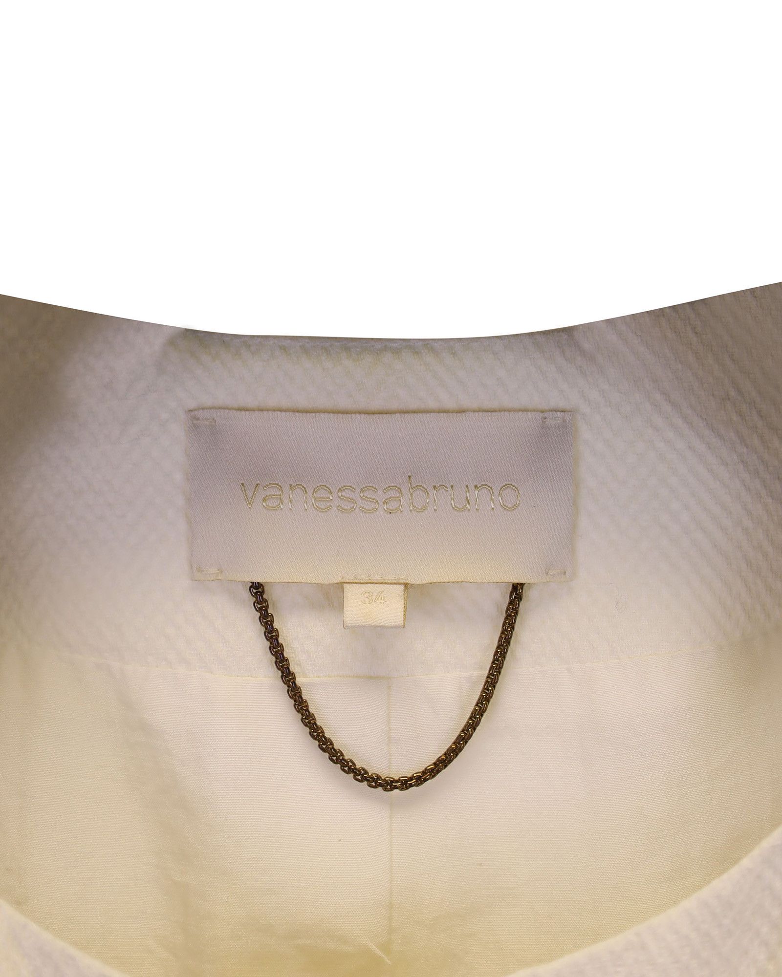 Vanessa Bruno Vanessa Bruno Double-Breasted Peacoat in Cream Cotton Size XS / US 0-2 / IT 36-38 - 3 Thumbnail