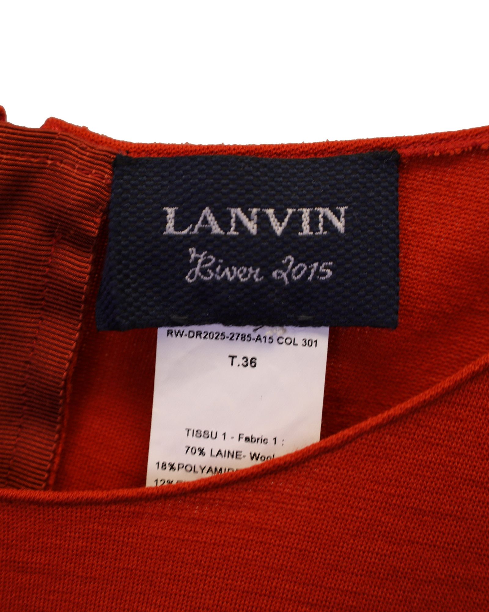 Lanvin Lanvin Jersey Twist Dress in Orange Wool Size XS / US 0-2 / IT 36-38 - 2 Thumbnail