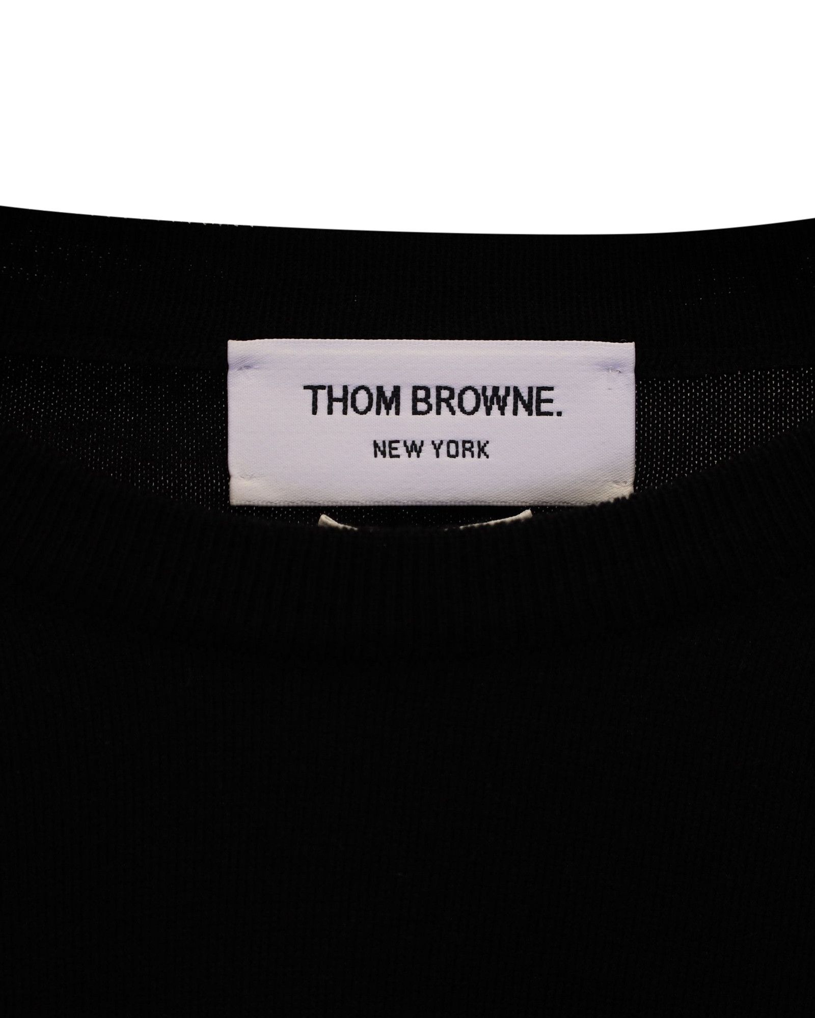 Thom Browne Thom Browne Crew Neck Pullover in Black Merino Wool Size US XS / EU 42 / 0 - 3 Thumbnail