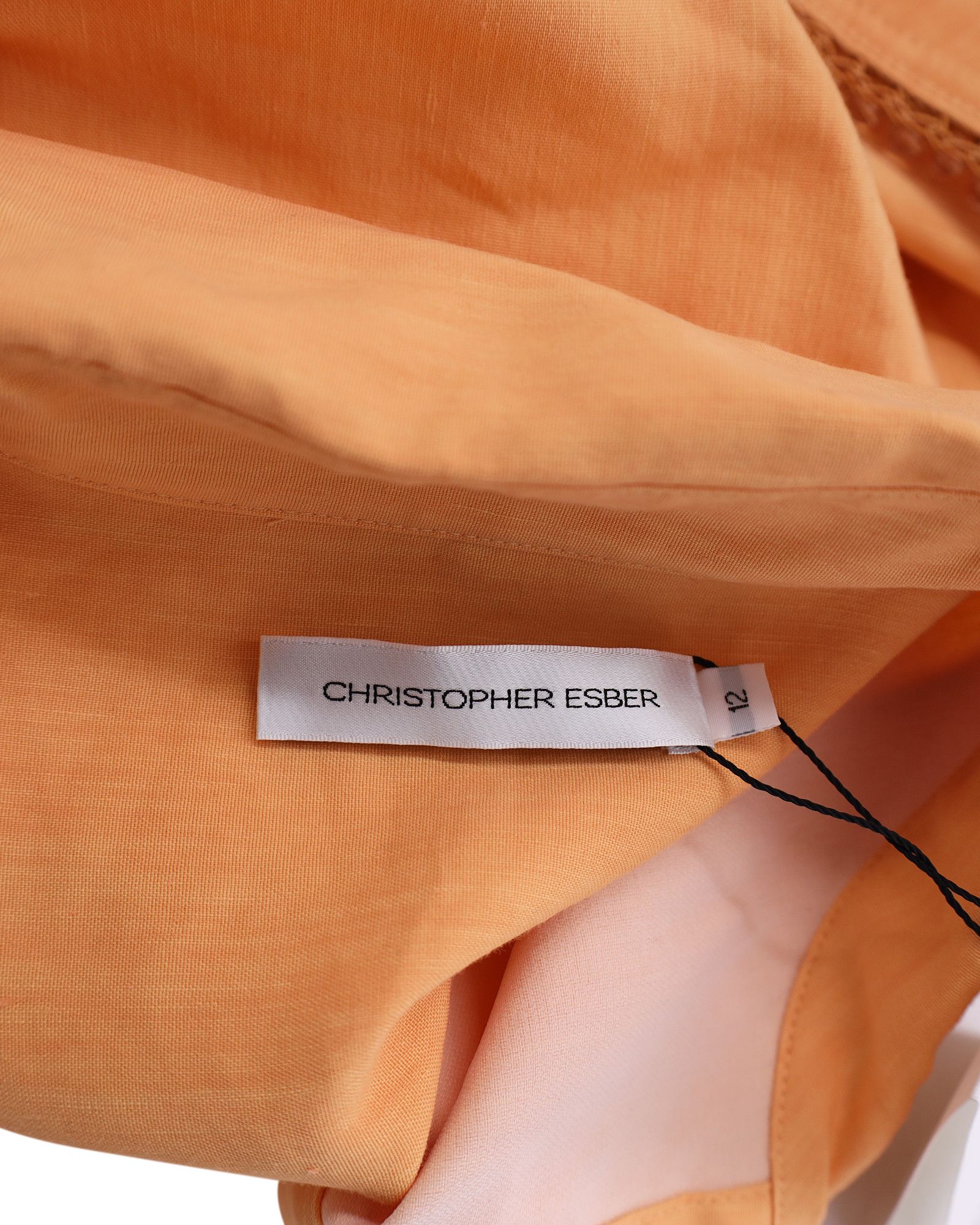 Christopher Esber Christopher Esber Beaded Midi Shirt Dress in Orange Viscose Size XXS / US 00 / IT 34 - 5 Thumbnail