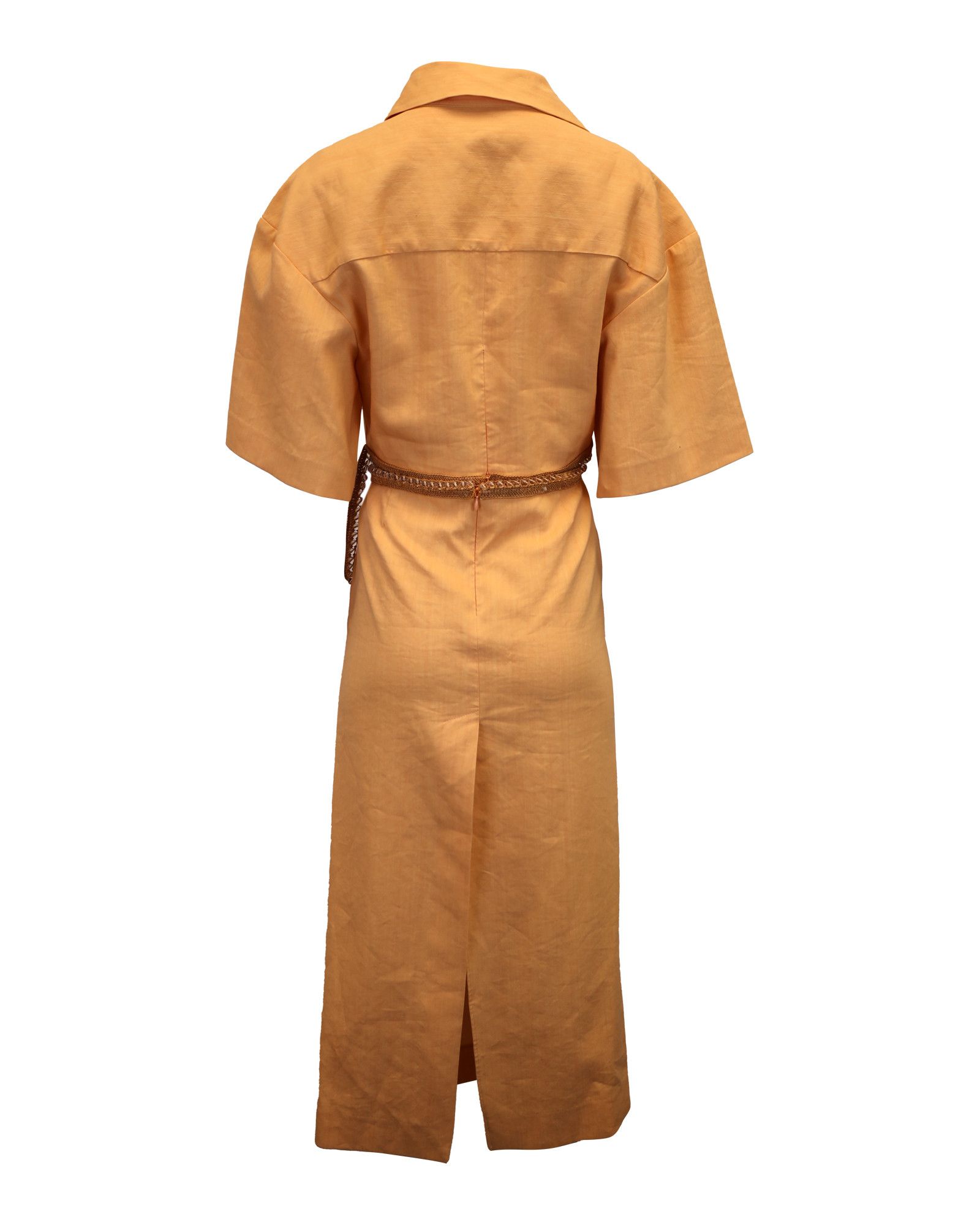 Christopher Esber Christopher Esber Beaded Midi Shirt Dress in Orange Viscose Size XXS / US 00 / IT 34 - 2 Thumbnail