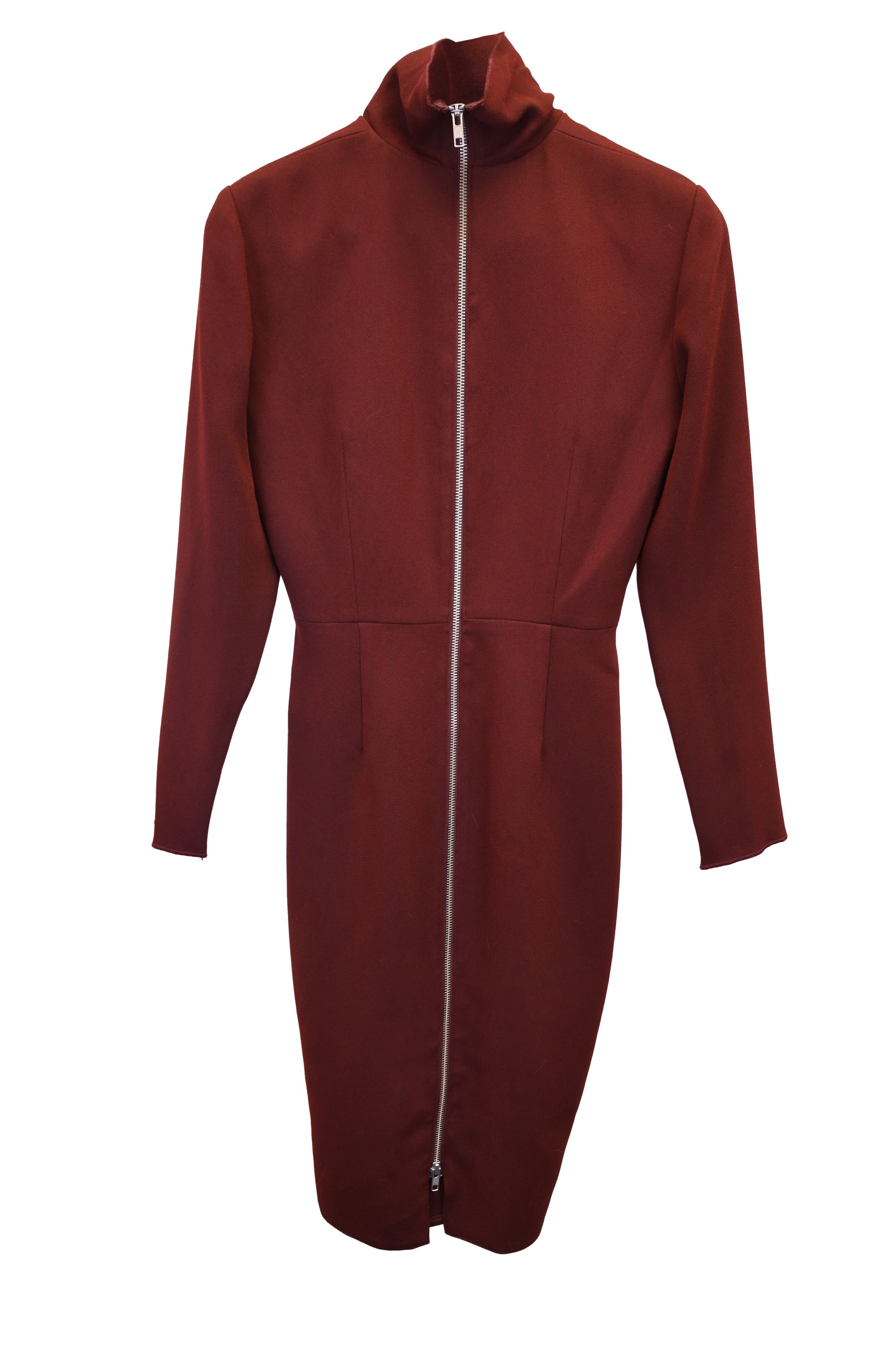 Alex Perry Alex Perry Mock Neck Dress in Burgundy Triacetate Size S / US 4 / IT 40 - 2 Thumbnail