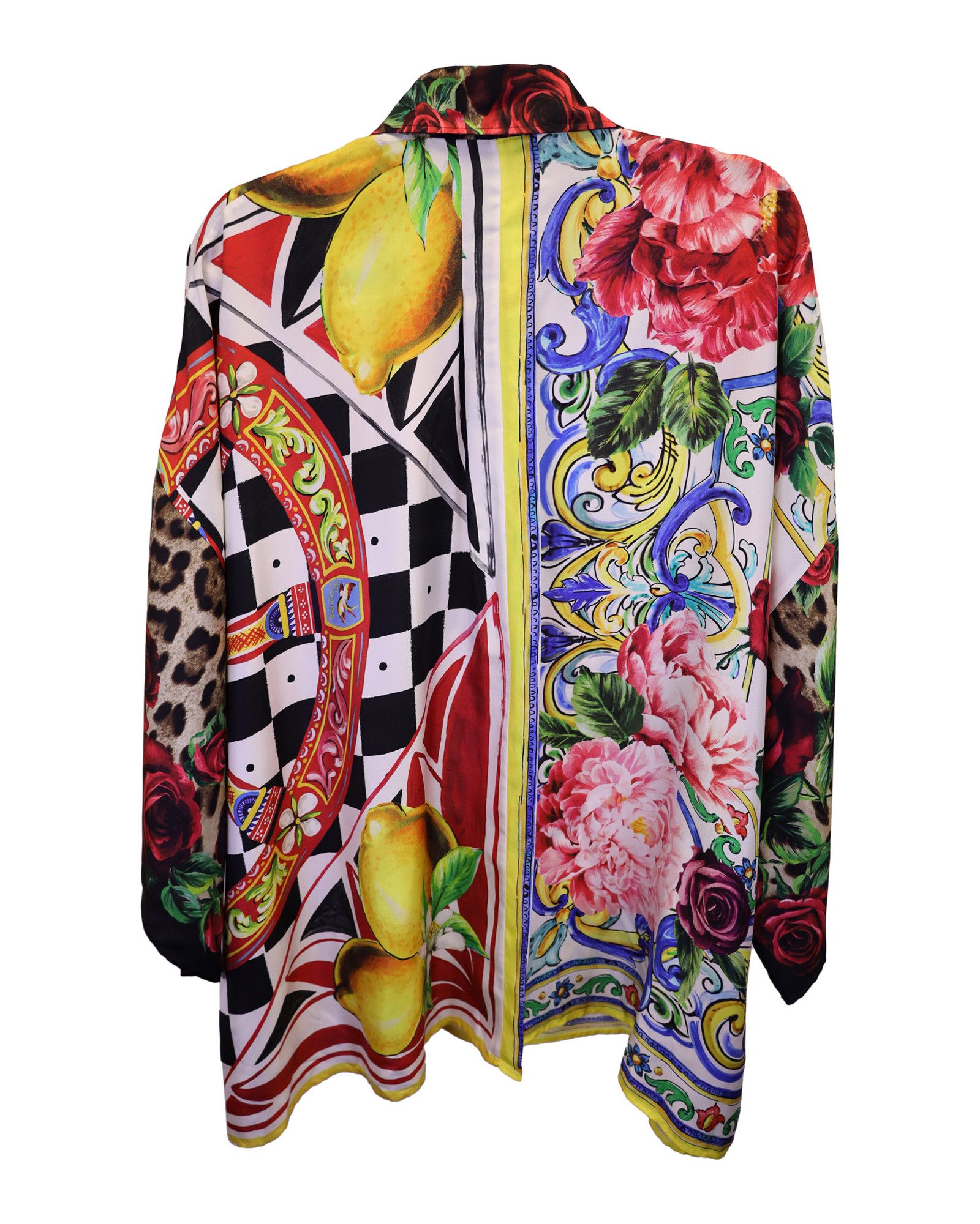 Dolce & Gabbana Dolce & Gabbana Patchwork Blouse in Multicolor Silk Size S / US 4 / IT 40 - 3 Thumbnail