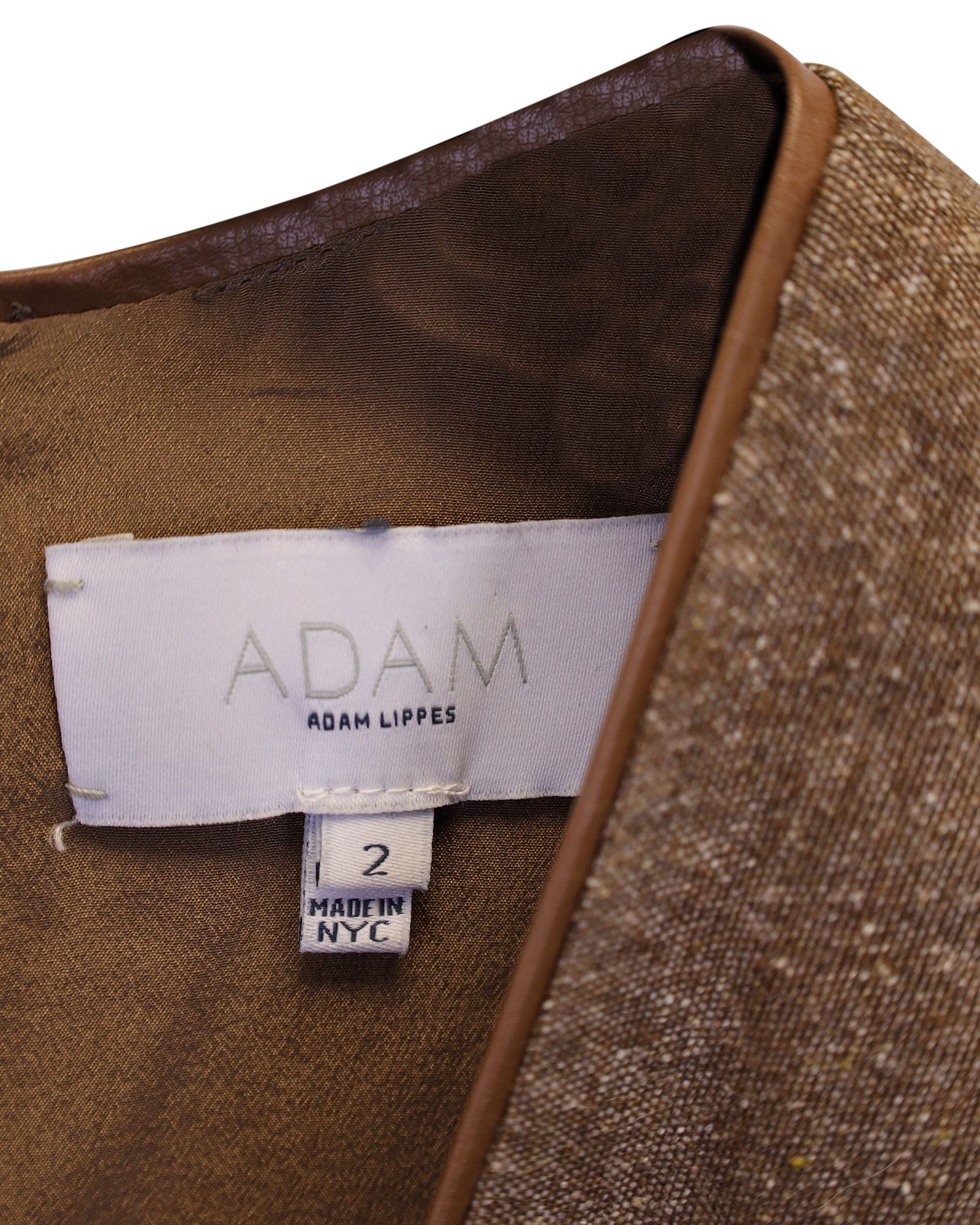 Adam Lippes Adam Lippies V-Neck Sleeveless Dress in Beige Wool Size XS / US 0-2 / IT 36-38 - 2 Thumbnail