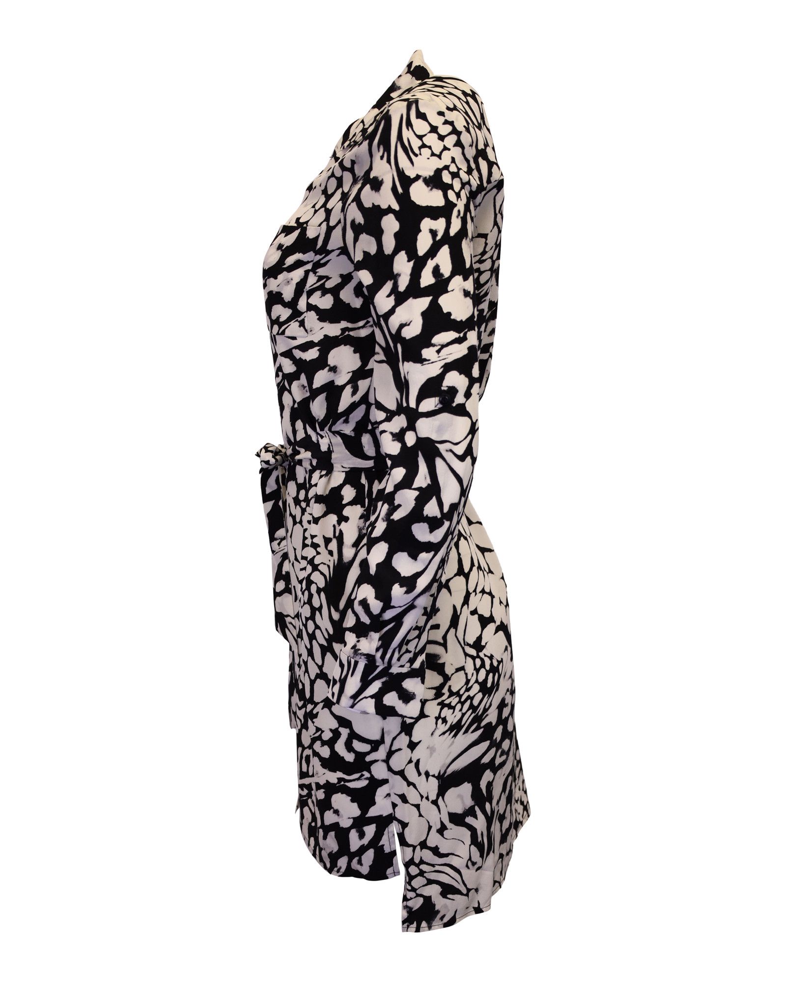 Diane von Furstenberg Diane Von Furstenberg Prita Printed Shirt Dress in White Sil Size XS / US 0-2 / IT 36-38 - 2 Thumbnail