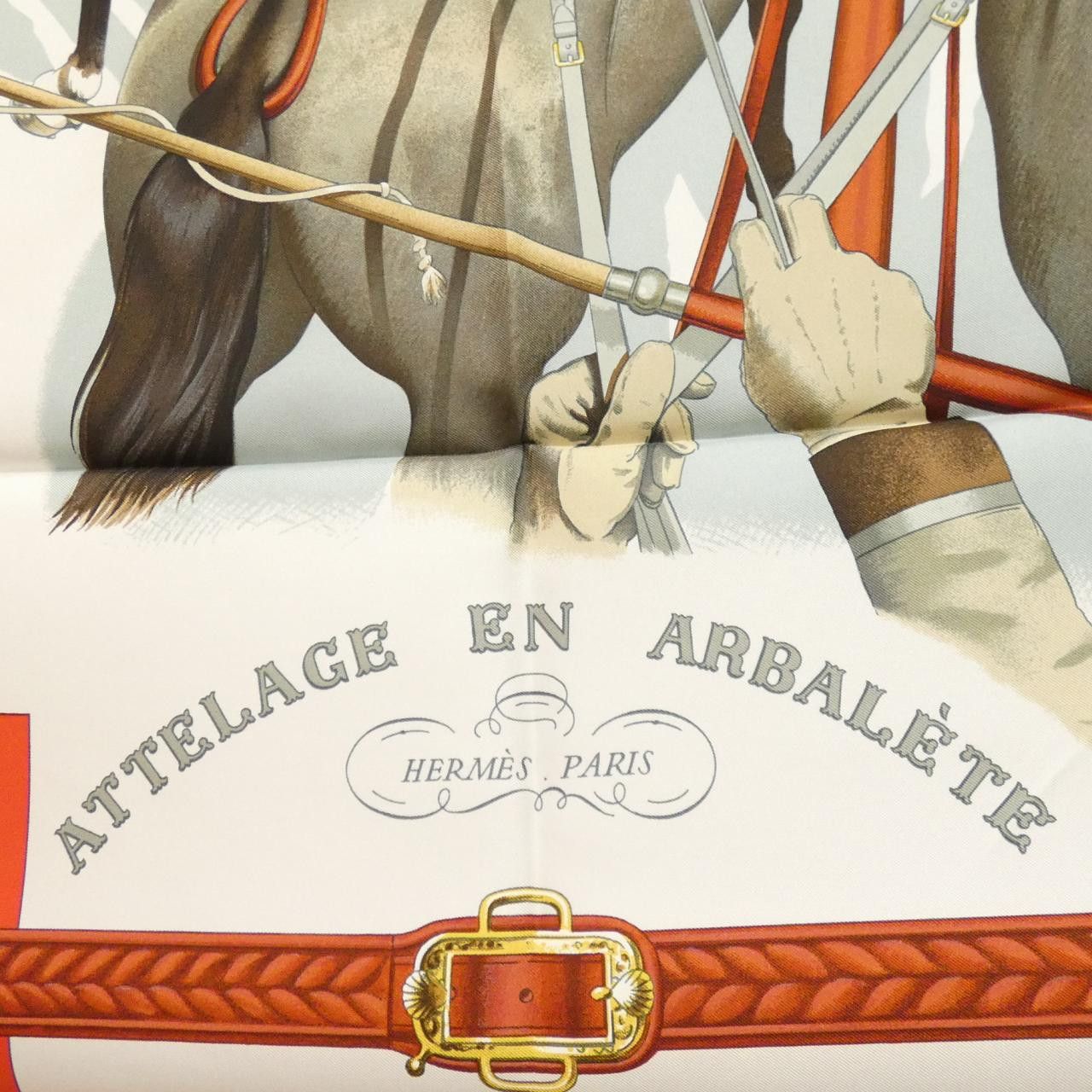 Hermes Hermes Hermes ATTELAGE EN ARBALETE Silk Scarf Textile Scarf DUTY FREE for USA Size ONE SIZE - 2 Thumbnail