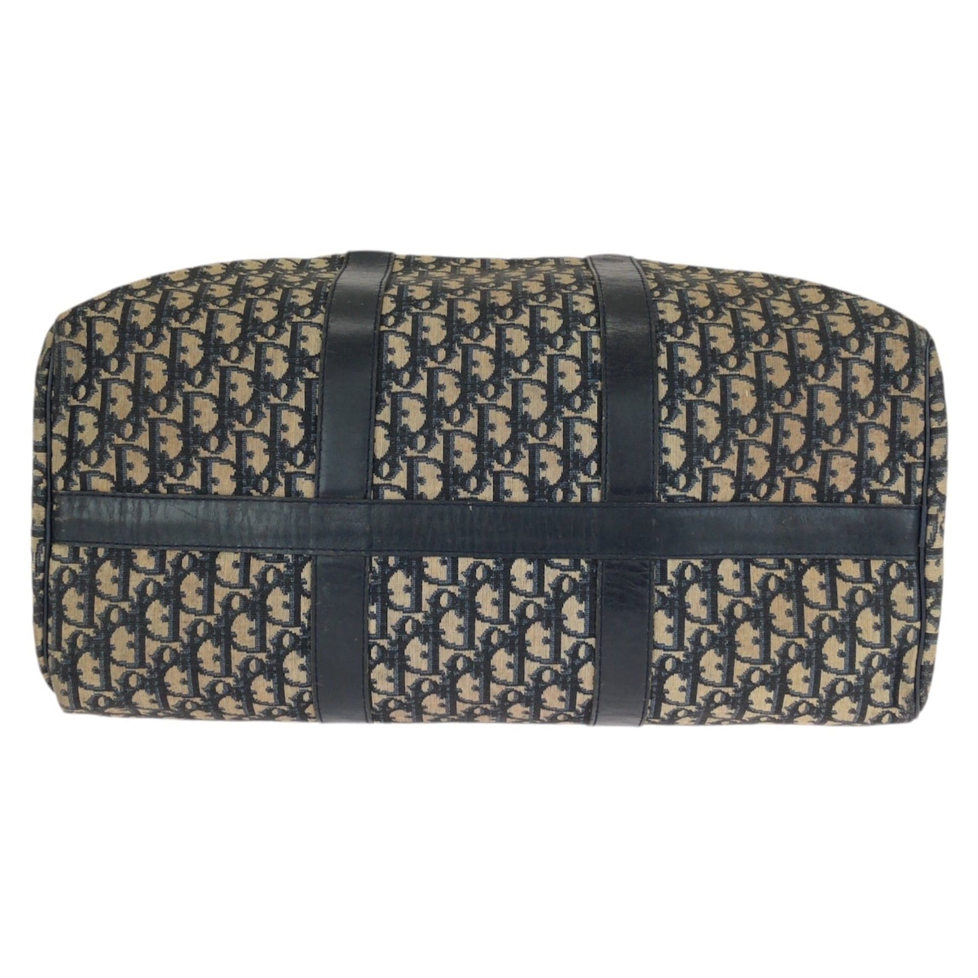 Dior Christian Dior Dior Vintage Trotter Navy Silver Hardware Canvas Leather Boston Bag Travel Unisex Women's Size ONE SIZE - 10 Thumbnail