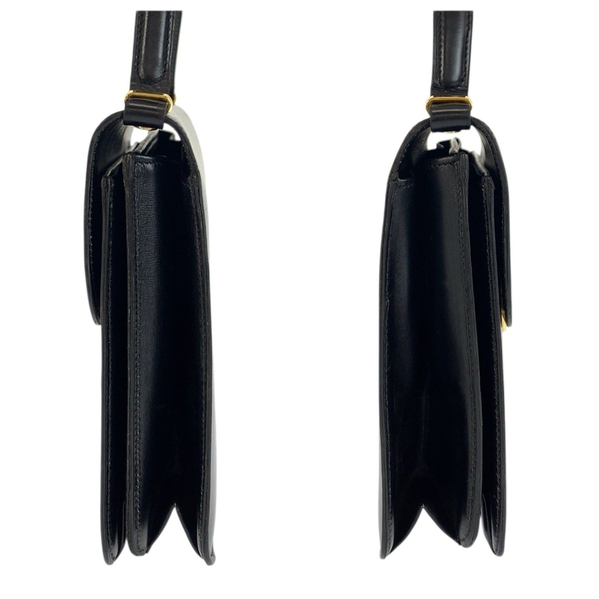 Dior Christian Dior Vintage Black Leather Shoulder Bag with Gold Hardware for Women Size ONE SIZE - 8 Thumbnail