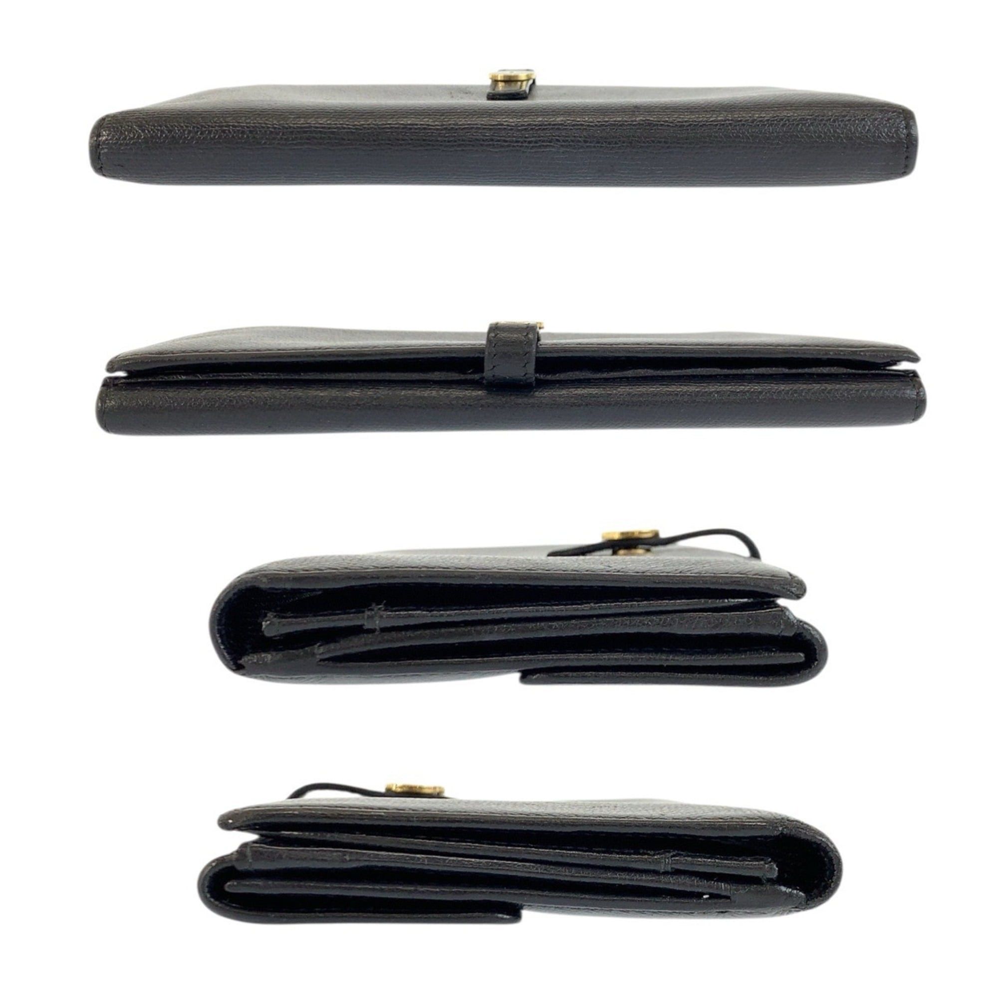 Chanel CHANEL Coco Button Black Leather Long Wallet for Women Size ONE SIZE - 10 Thumbnail