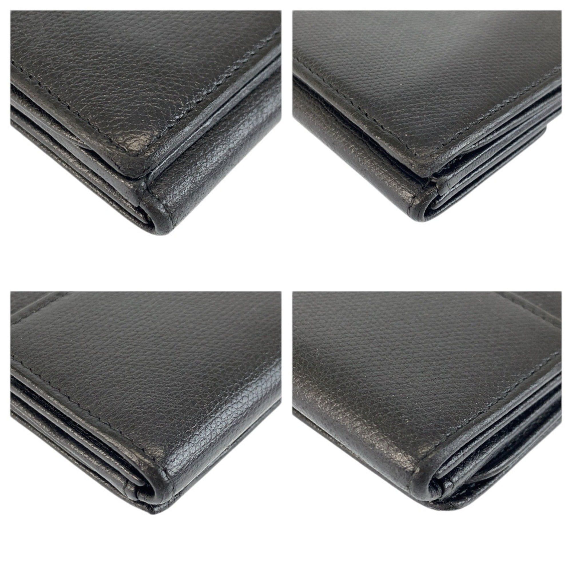 Chanel CHANEL Coco Button Black Leather Long Wallet for Women Size ONE SIZE - 8 Thumbnail