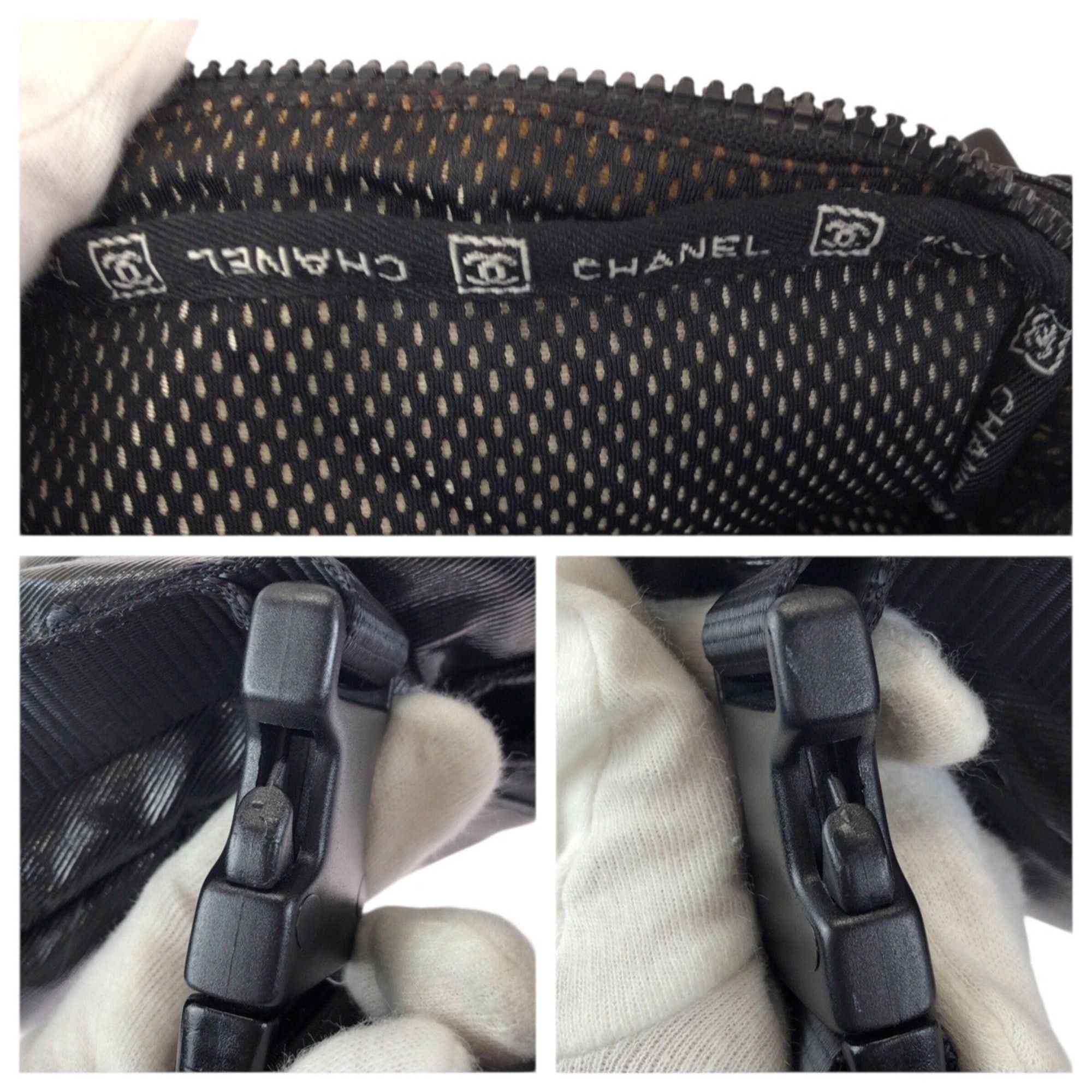 Chanel CHANEL Sport Line Coco Mark Black Coated Canvas Shoulder Bag/Pouch for Women Size ONE SIZE - 6 Thumbnail
