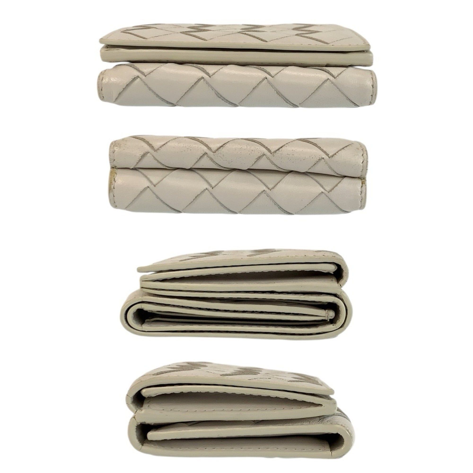 Bottega Veneta Bottega Veneta Intrecciato White Leather Folding Wallet with Silver Hardware S022234 Compact for Women Size ONE SIZE - 10 Thumbnail
