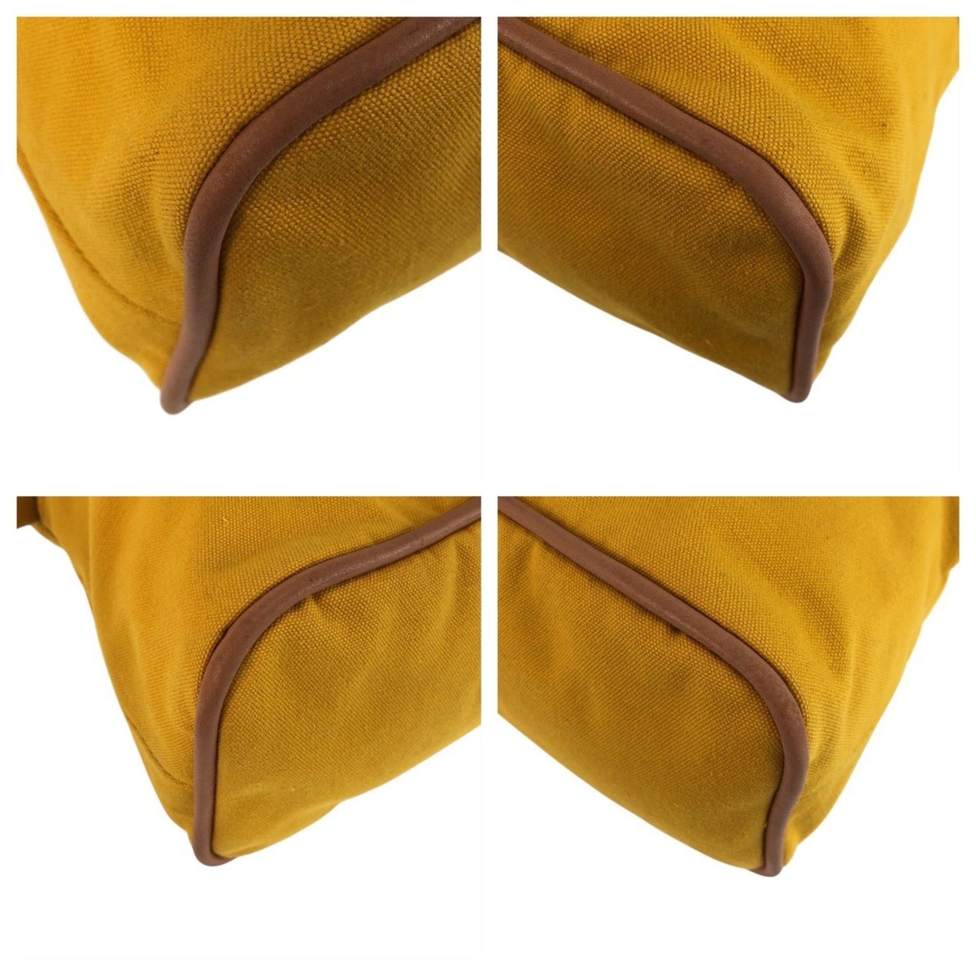 Hermes HERMES Bolide Yellow Mustard Gold Hardware Canvas Handbag Pouch Cosmetic Women's Size ONE SIZE - 3 Thumbnail