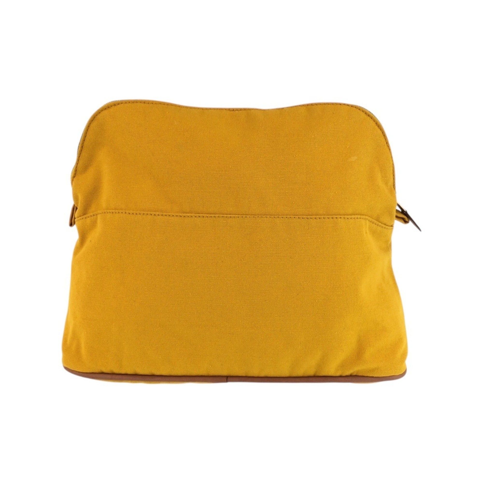 Hermes HERMES Bolide Yellow Mustard Gold Hardware Canvas Handbag Pouch Cosmetic Women's Size ONE SIZE - 2 Thumbnail