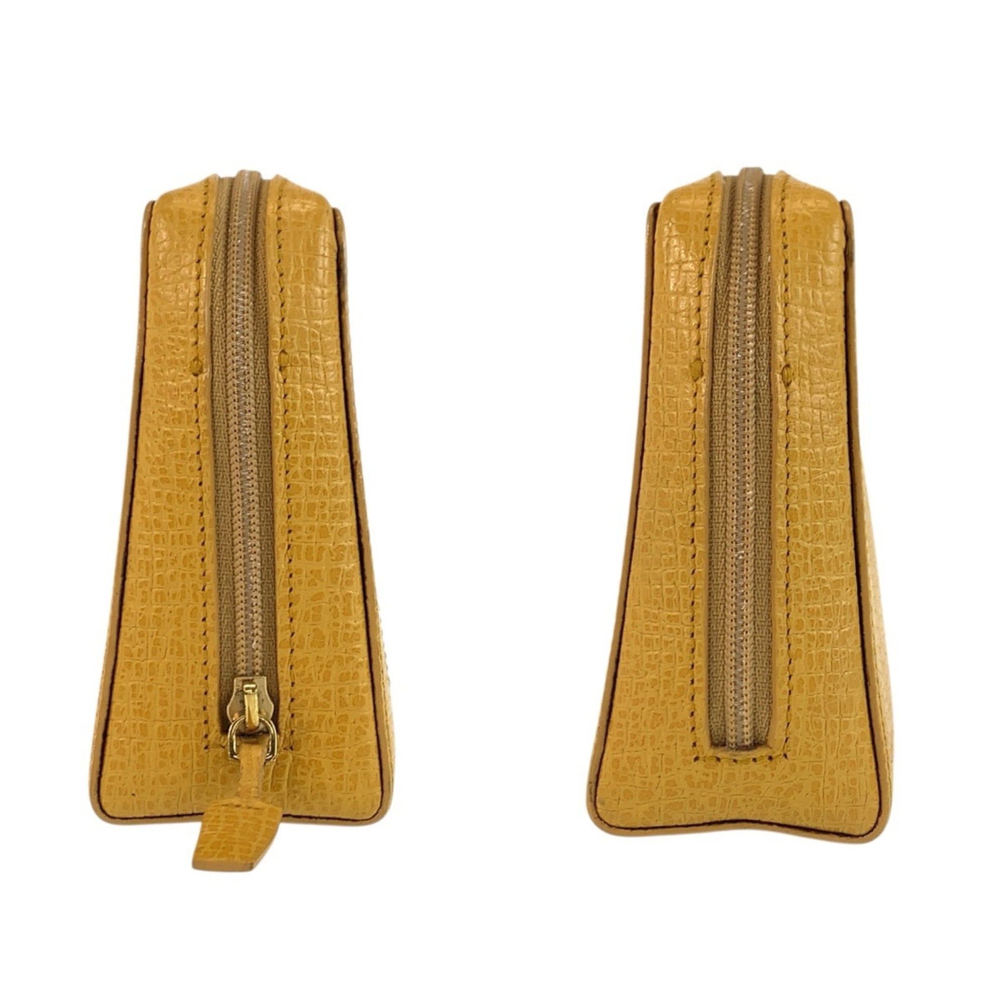 Loewe LOEWE Anagram Yellow Leather L12 Handbag Pouch Cosmetic for Women Size ONE SIZE - 7 Thumbnail