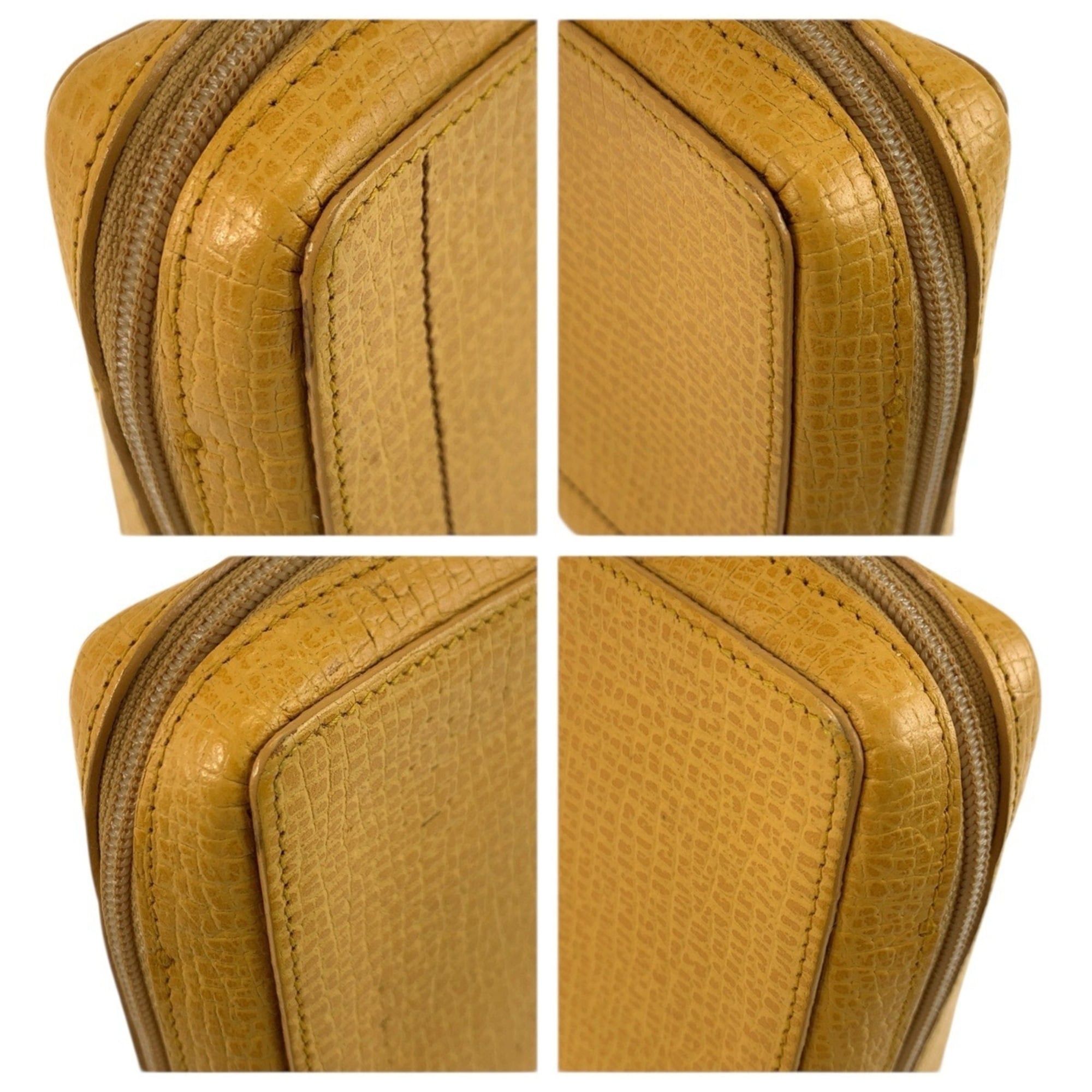 Loewe LOEWE Anagram Yellow Leather L12 Handbag Pouch Cosmetic for Women Size ONE SIZE - 5 Thumbnail