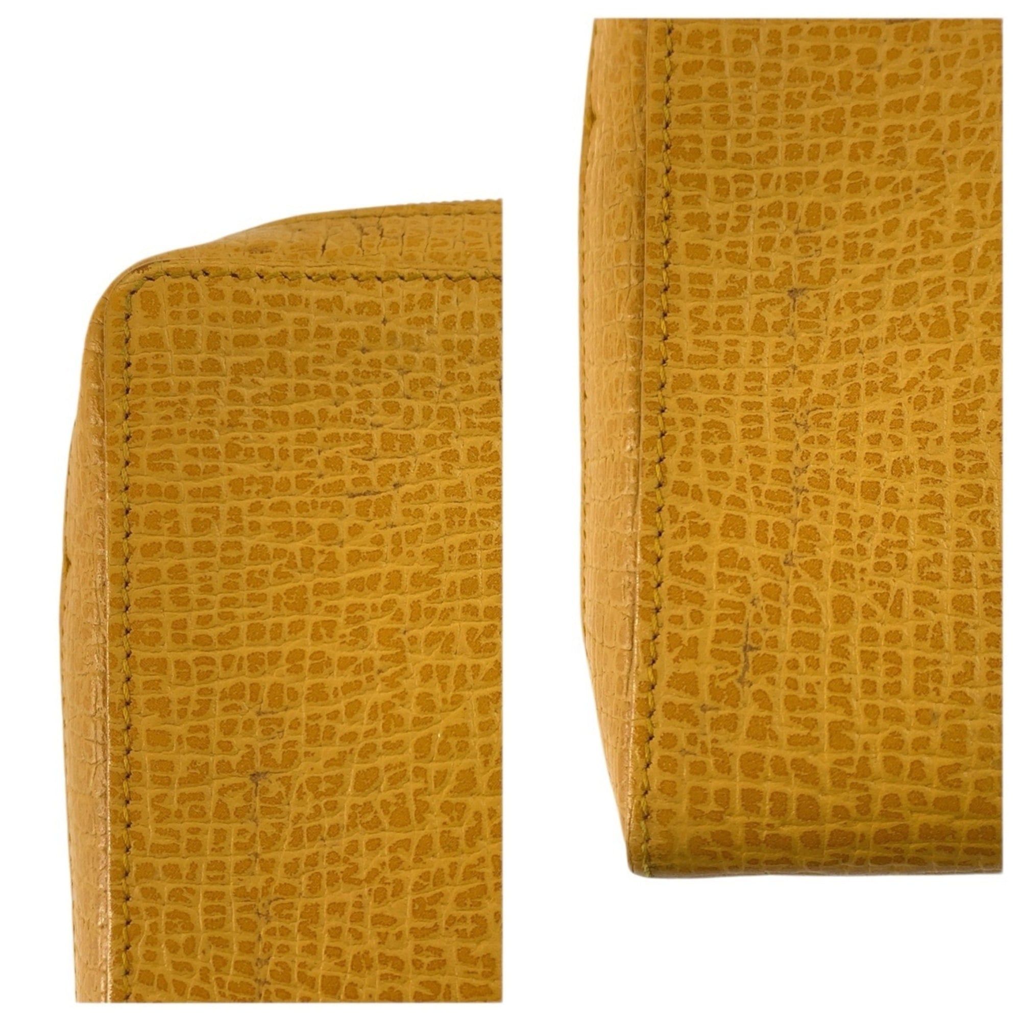 Loewe LOEWE Anagram Yellow Leather L12 Handbag Pouch Cosmetic for Women Size ONE SIZE - 6 Thumbnail