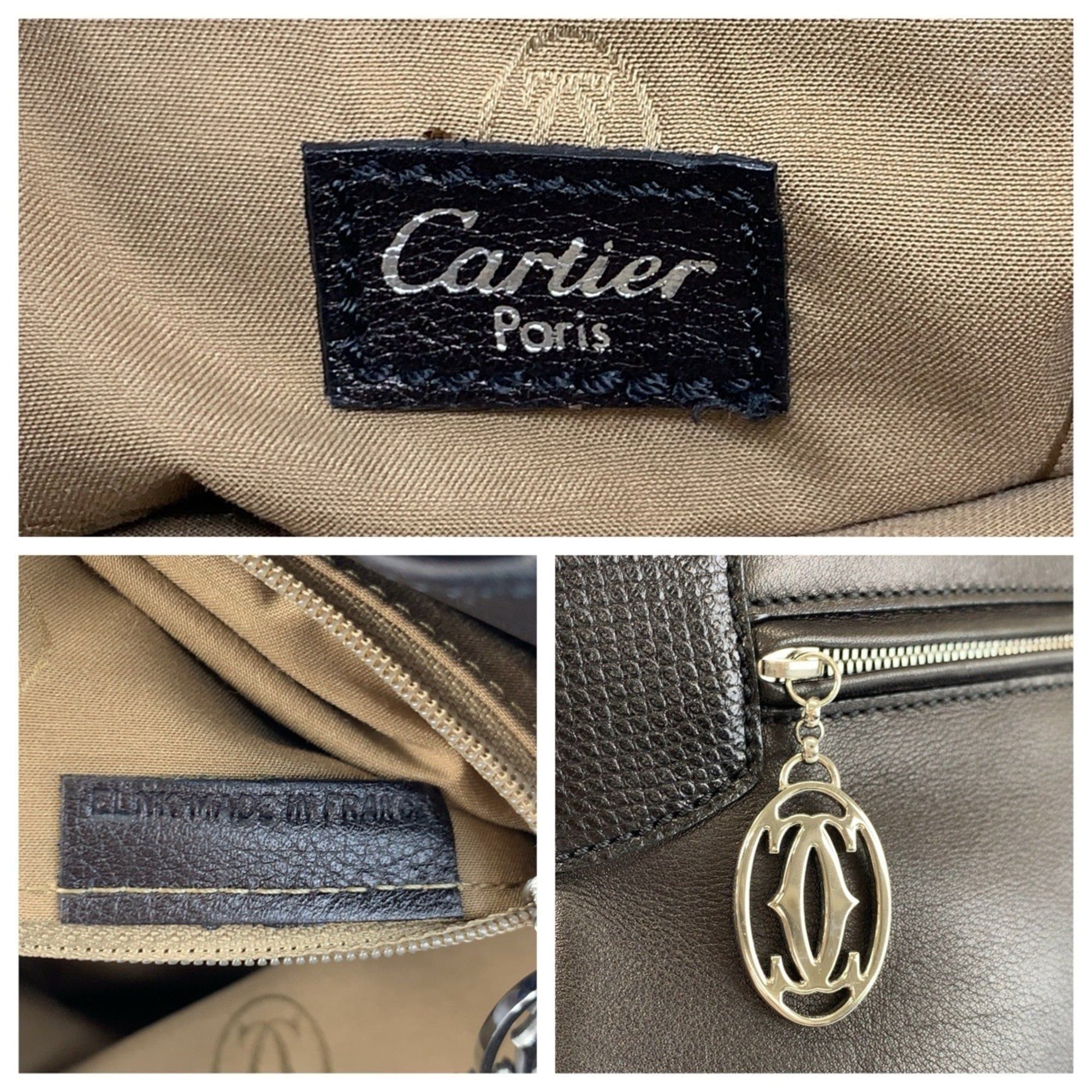 Cartier Cartier Marcello Black Leather Tote Bag, Handbag, Shoulder Bag for Women, with Silver Hardware Size ONE SIZE - 3 Thumbnail