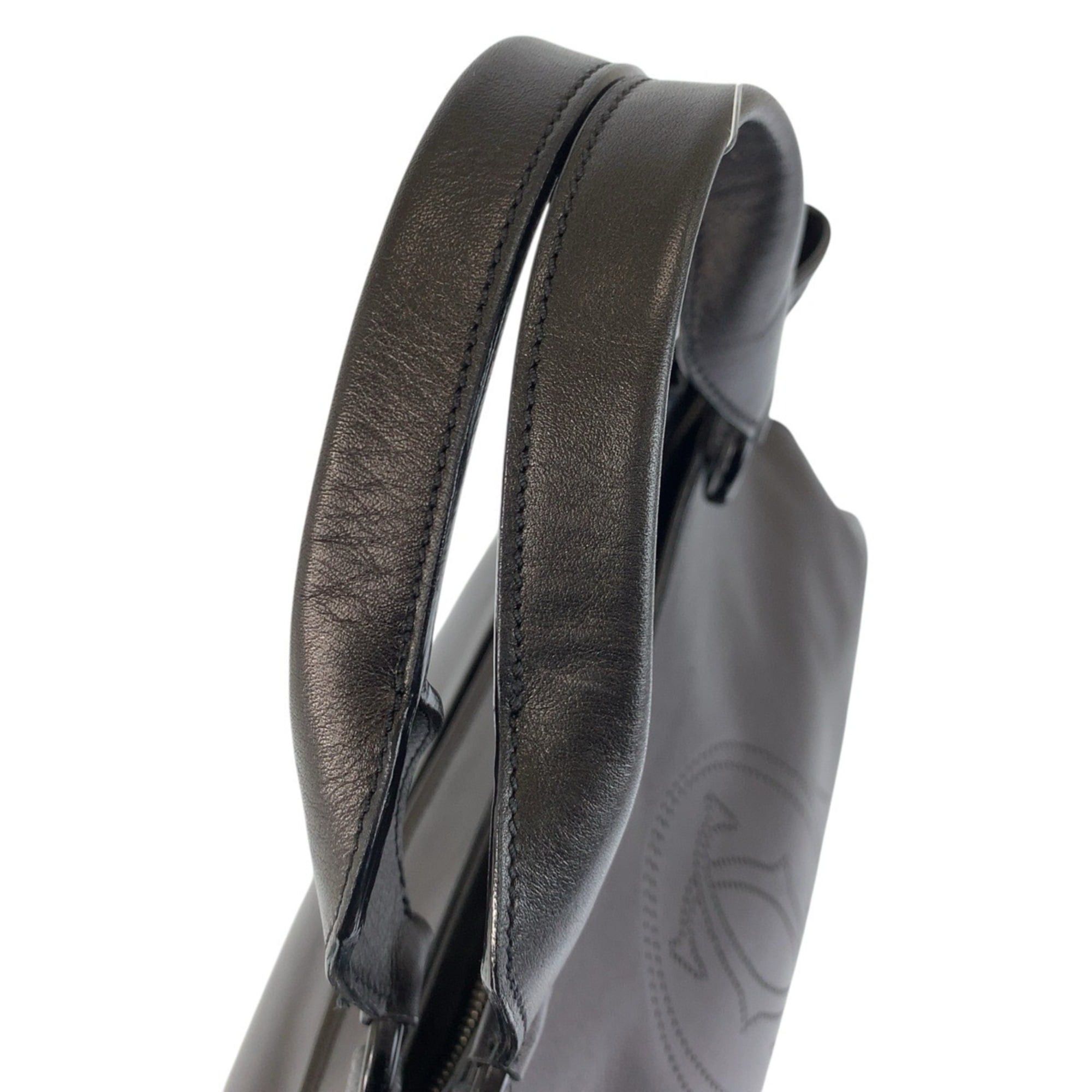 Cartier Cartier Marcello Black Leather Tote Bag, Handbag, Shoulder Bag for Women, with Silver Hardware Size ONE SIZE - 8 Thumbnail
