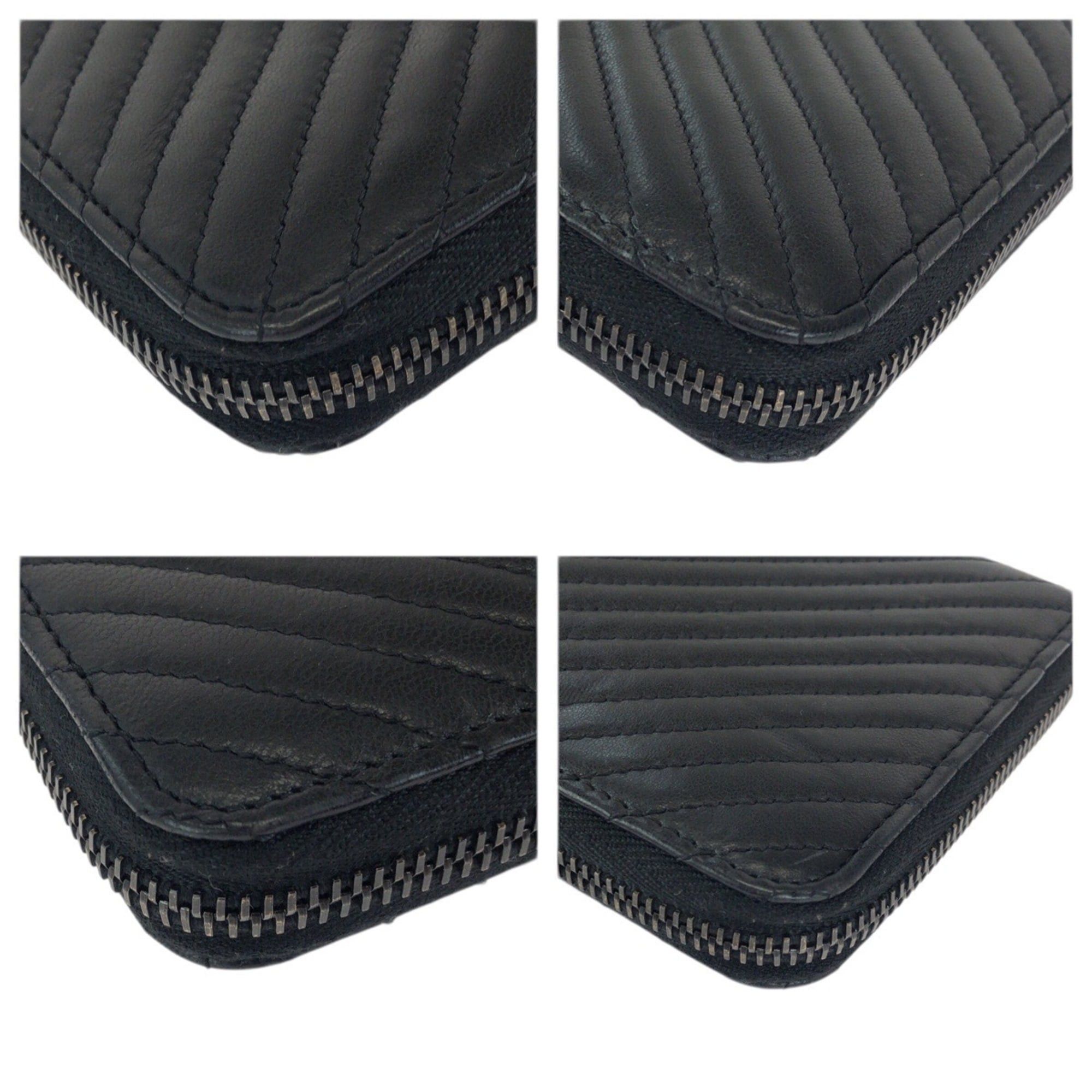 Chanel CHANEL Chevron V-stitch Coco Mark Black Lambskin Long Wallet with Gunmetal Hardware, Round Zipper, for Women Size ONE SIZE - 4 Thumbnail