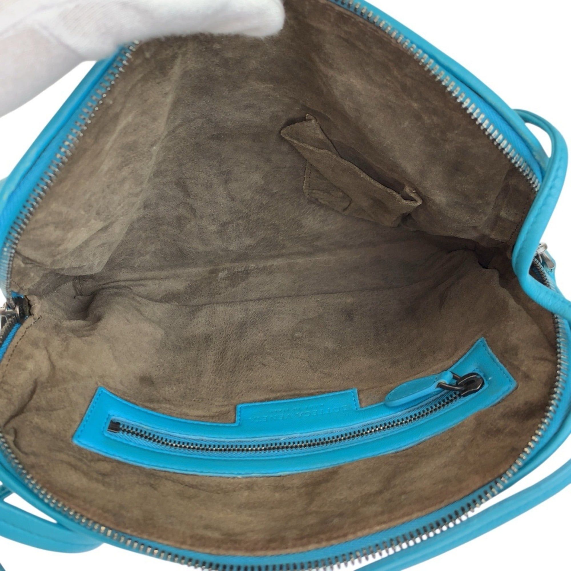 Bottega Veneta BOTTEGA VENETA Intrecciato Nodini Turquoise Blue Leather Shoulder Bag/Pouch for Women (B00378532Y) Size ONE SIZE - 8 Thumbnail