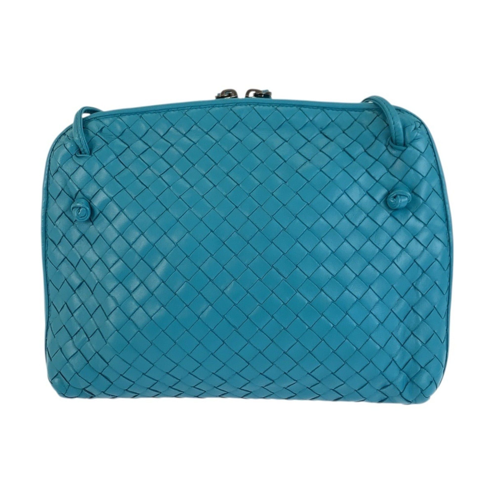 Bottega Veneta BOTTEGA VENETA Intrecciato Nodini Turquoise Blue Leather Shoulder Bag/Pouch for Women (B00378532Y) Size ONE SIZE - 2 Thumbnail