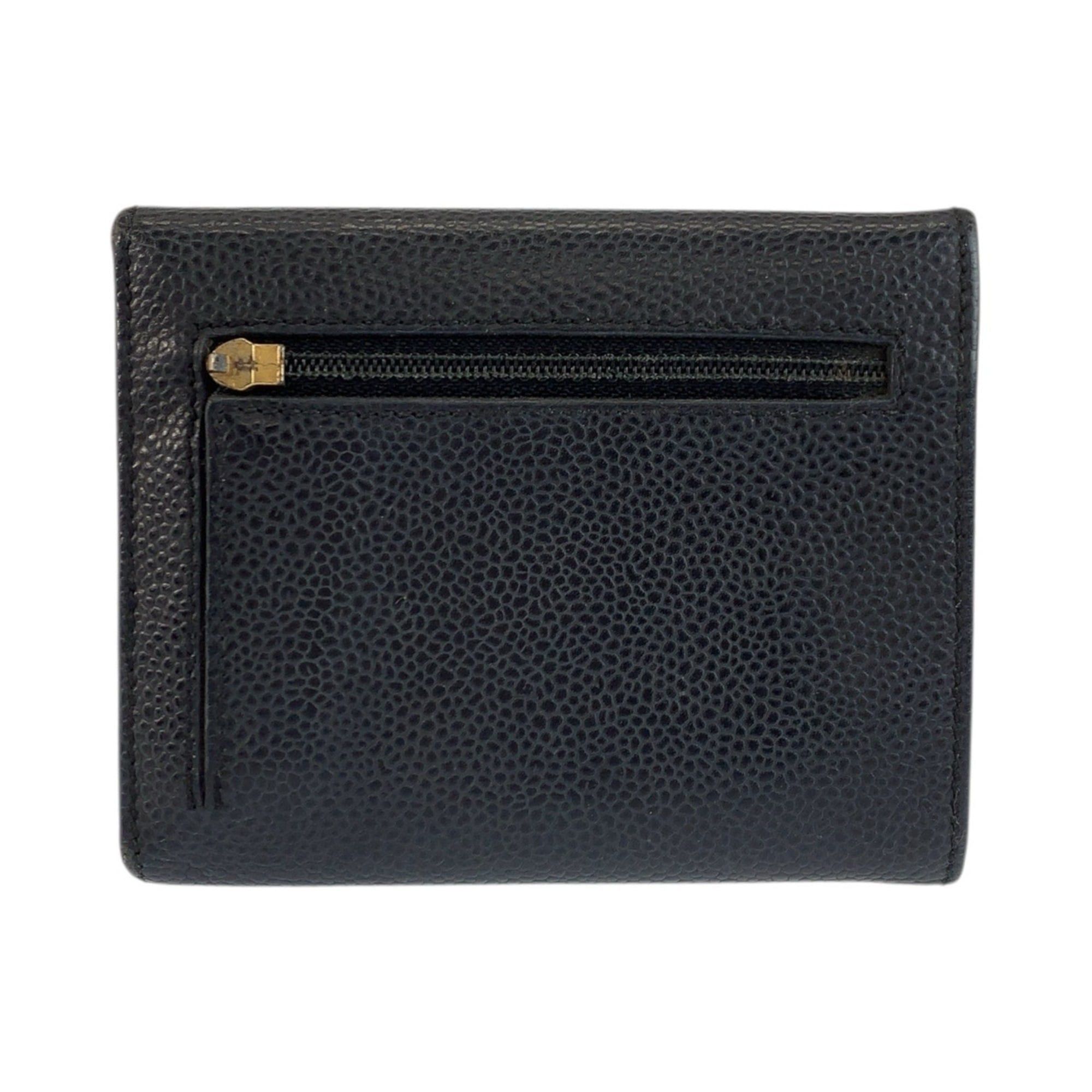 Chanel CHANEL Coco Mark Black Leather Folding Wallet Compact for Women Size ONE SIZE - 2 Thumbnail