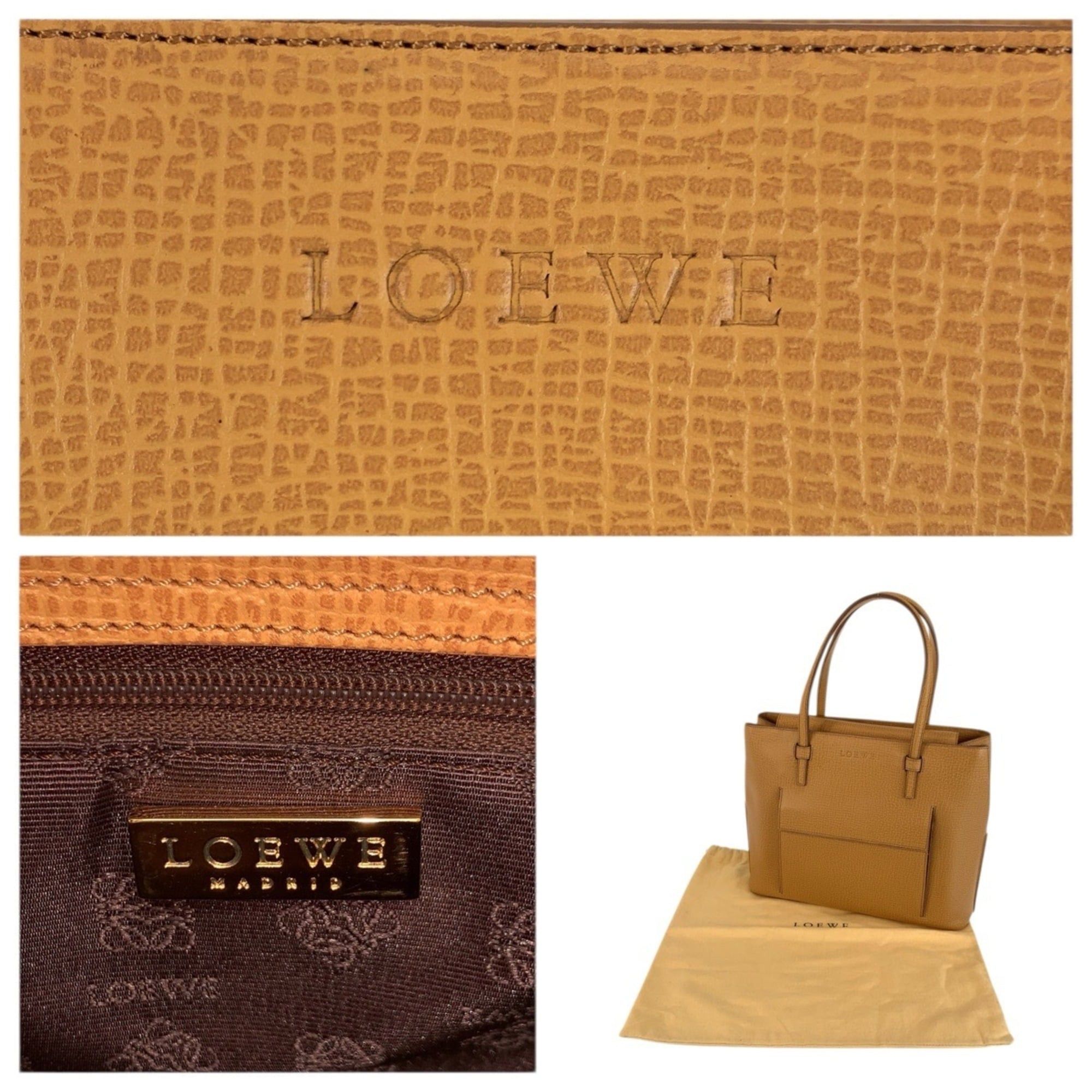 Loewe LOEWE Vintage Beige Leather Handbag/Tote Bag with Gold Hardware for Women Size ONE SIZE - 3 Thumbnail