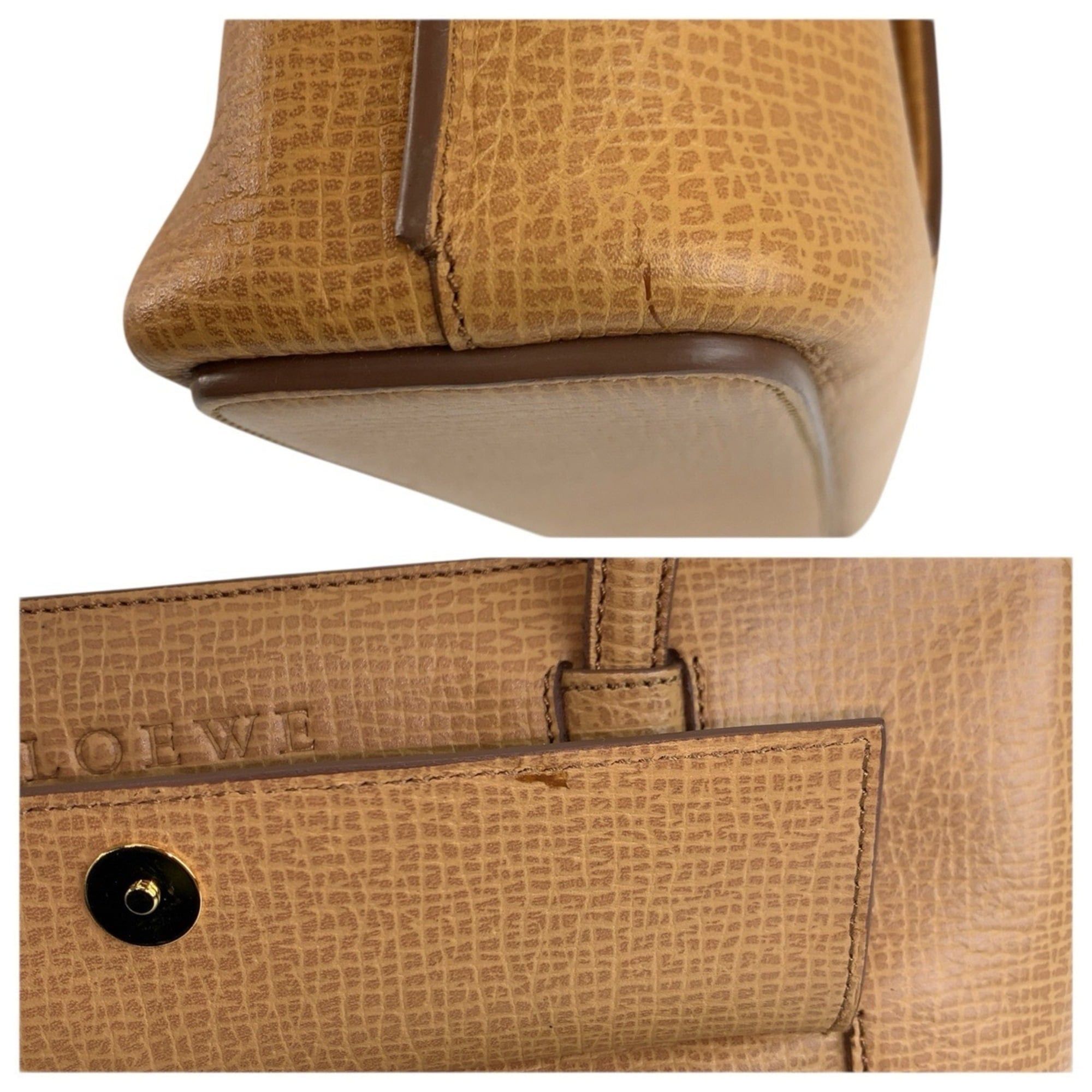Loewe LOEWE Vintage Beige Leather Handbag/Tote Bag with Gold Hardware for Women Size ONE SIZE - 5 Thumbnail