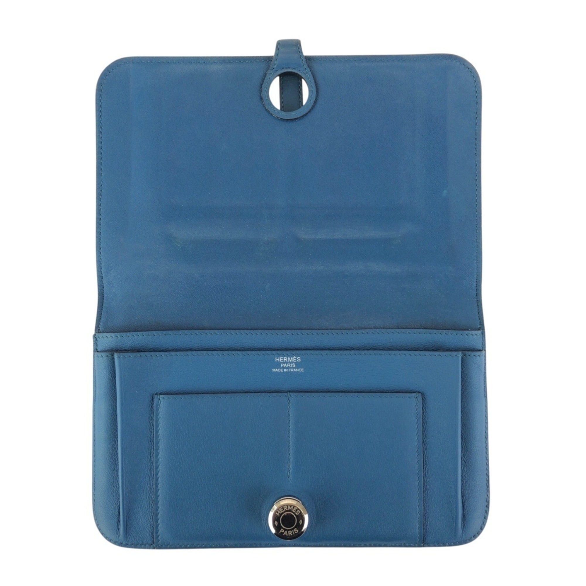 Hermes HERMES Dogon GM Blue Jean Togo Leather Long Wallet with Silver Hardware (T Stamp) - Women's Size ONE SIZE - 8 Thumbnail