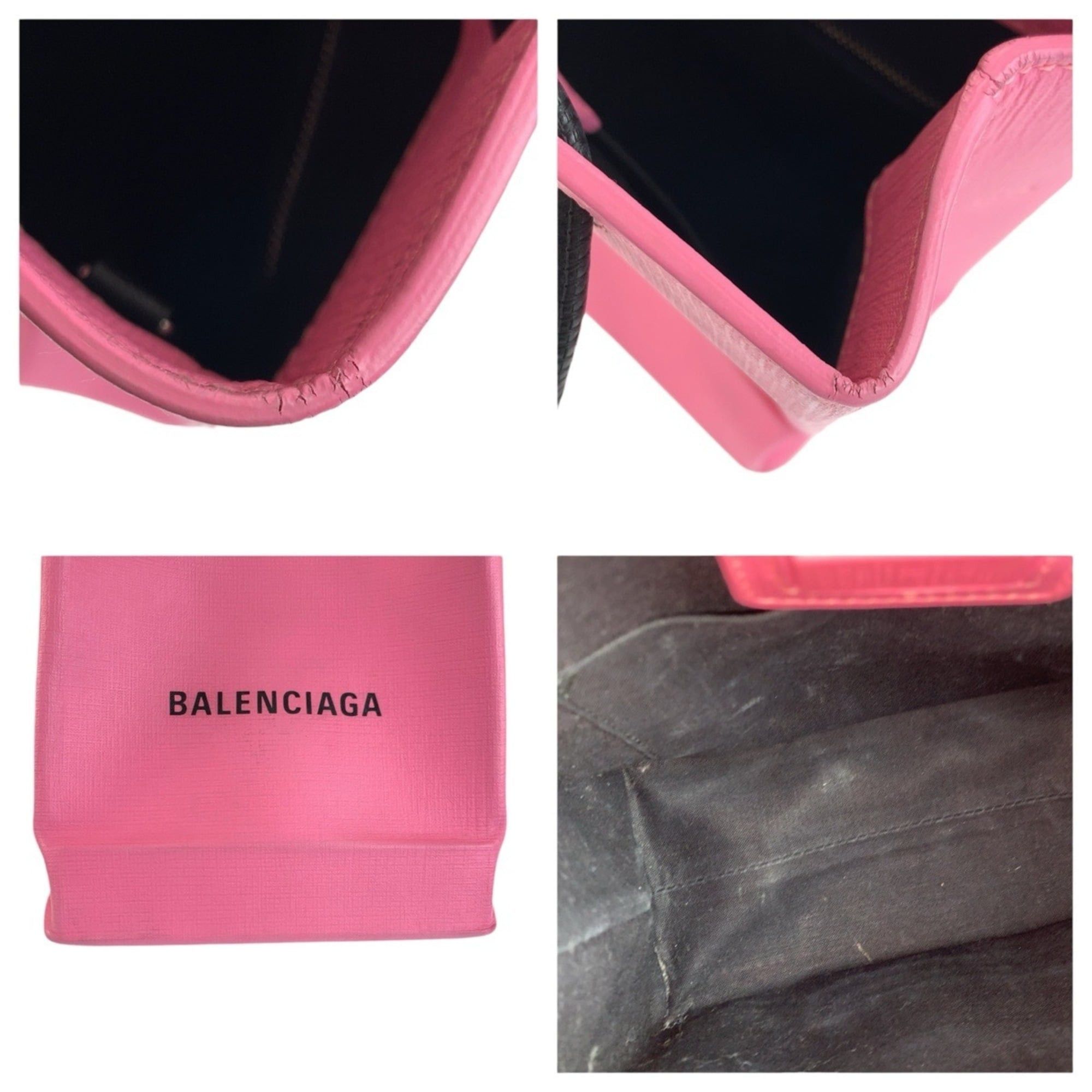 Balenciaga BALENCIAGA Shopping Tote XXS Pink Black Silver Hardware Leather 572411 Bag Shoulder 2-way Women's Size ONE SIZE - 6 Thumbnail