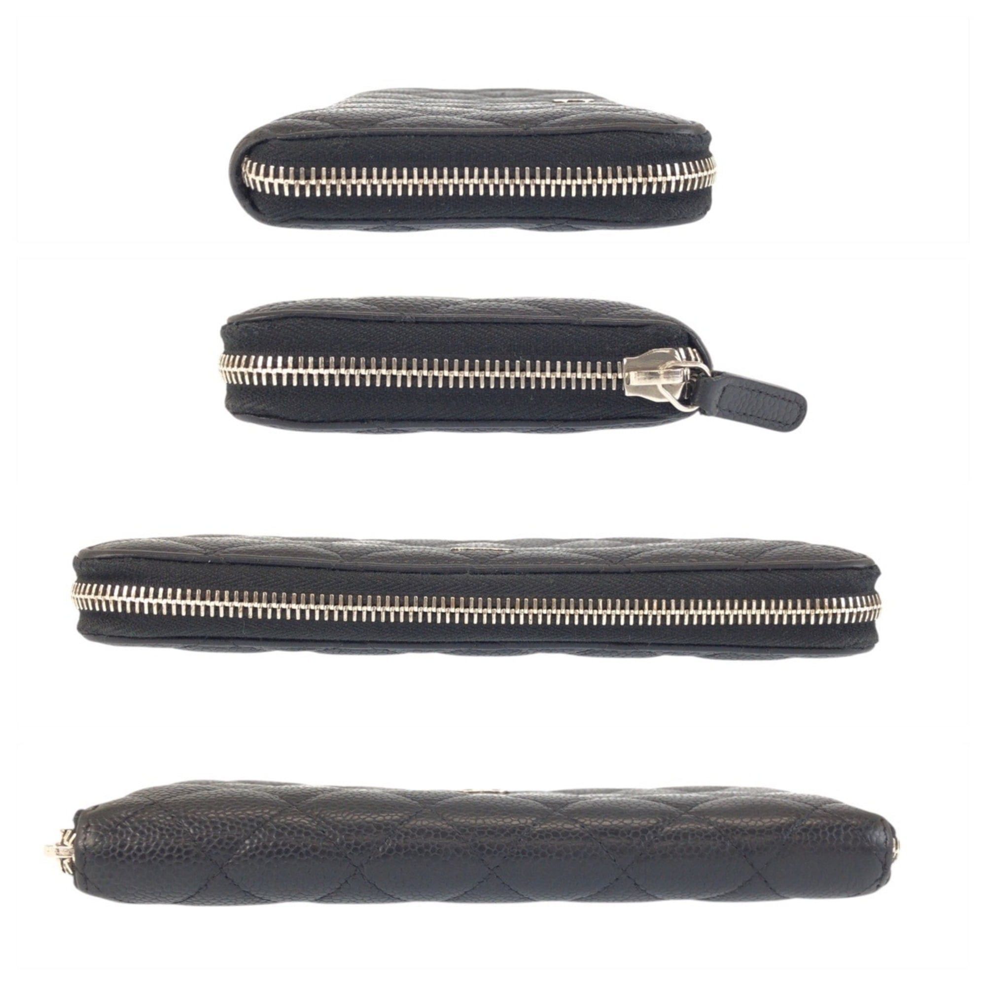 Chanel CHANEL Coco Mark Matelassé Black Leather Long Wallet with Silver Hardware for Women Size ONE SIZE - 9 Thumbnail