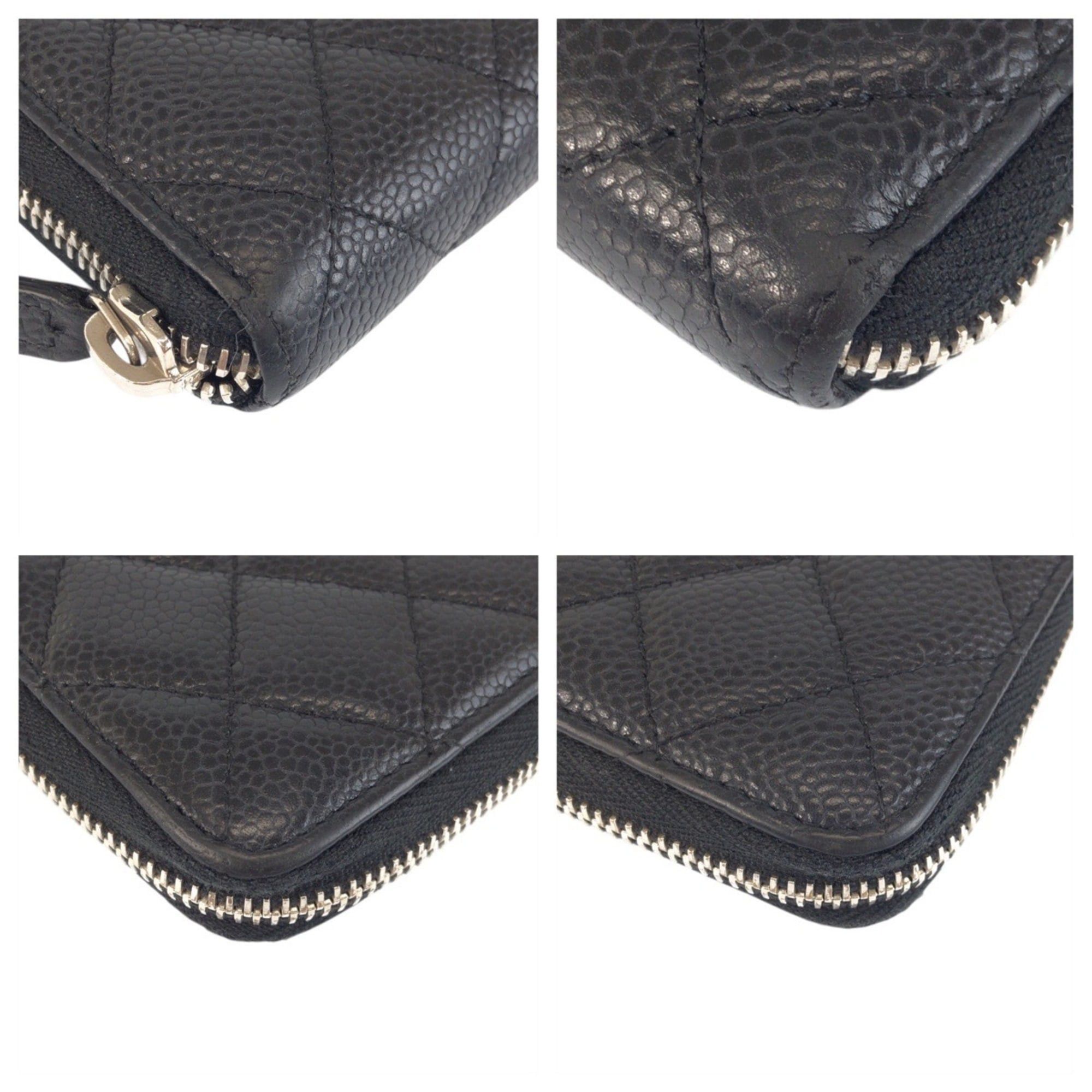 Chanel CHANEL Coco Mark Matelassé Black Leather Long Wallet with Silver Hardware for Women Size ONE SIZE - 3 Thumbnail
